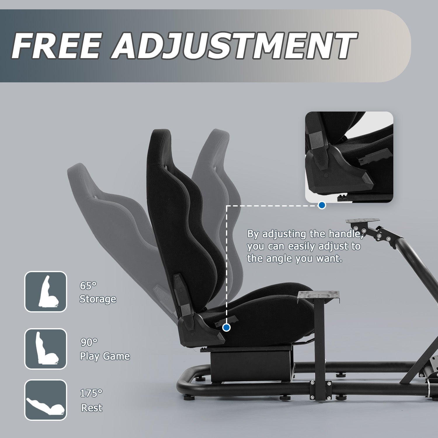 Minneer Sim Racing Cockpit  with Seat Fit Logitech G29 G920 G923 GPRO Fanatec