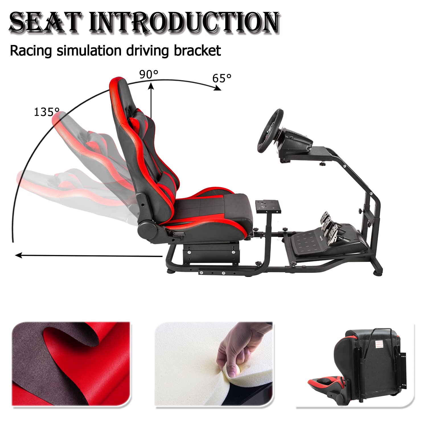 Minneer Driving Sim Cockpit with Seat Fit Logitech Thrustmaster T248 T300RS