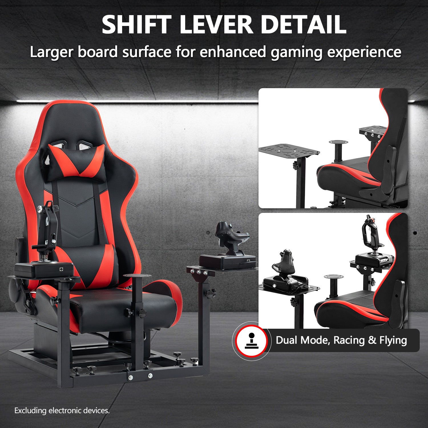 Minneer Flight Sim Cockpit with Red Seat Fit Logitech X52 X56 Thrustmaster A10C HotasWarth