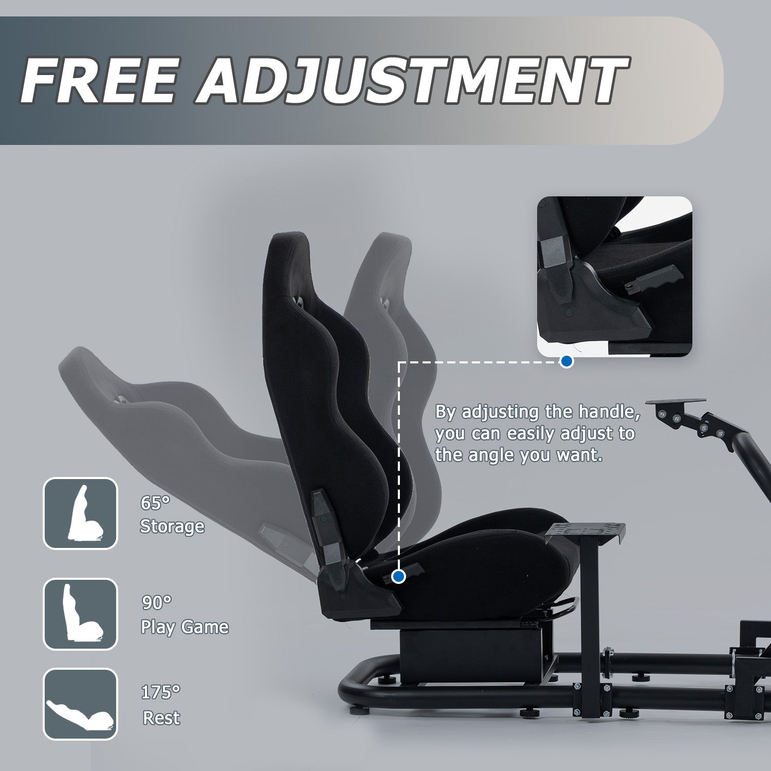 Minneer Comfortable Racing Simulator Cockpit with Seat TV Stand Fit Logitech Fanatec