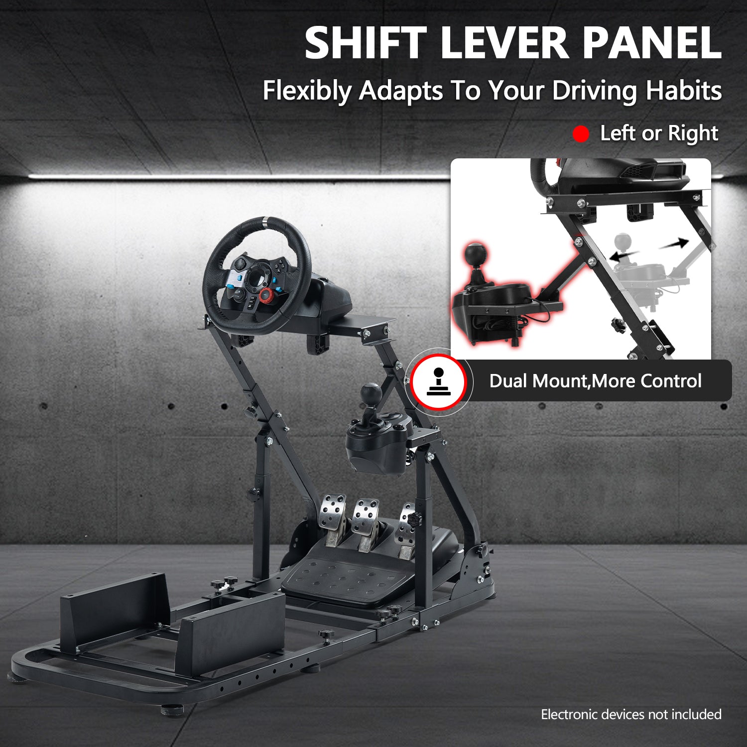 Minneer Racing Simulator Cockpit with Double Support Arms Foldable Fit Logitech Thrustmaster