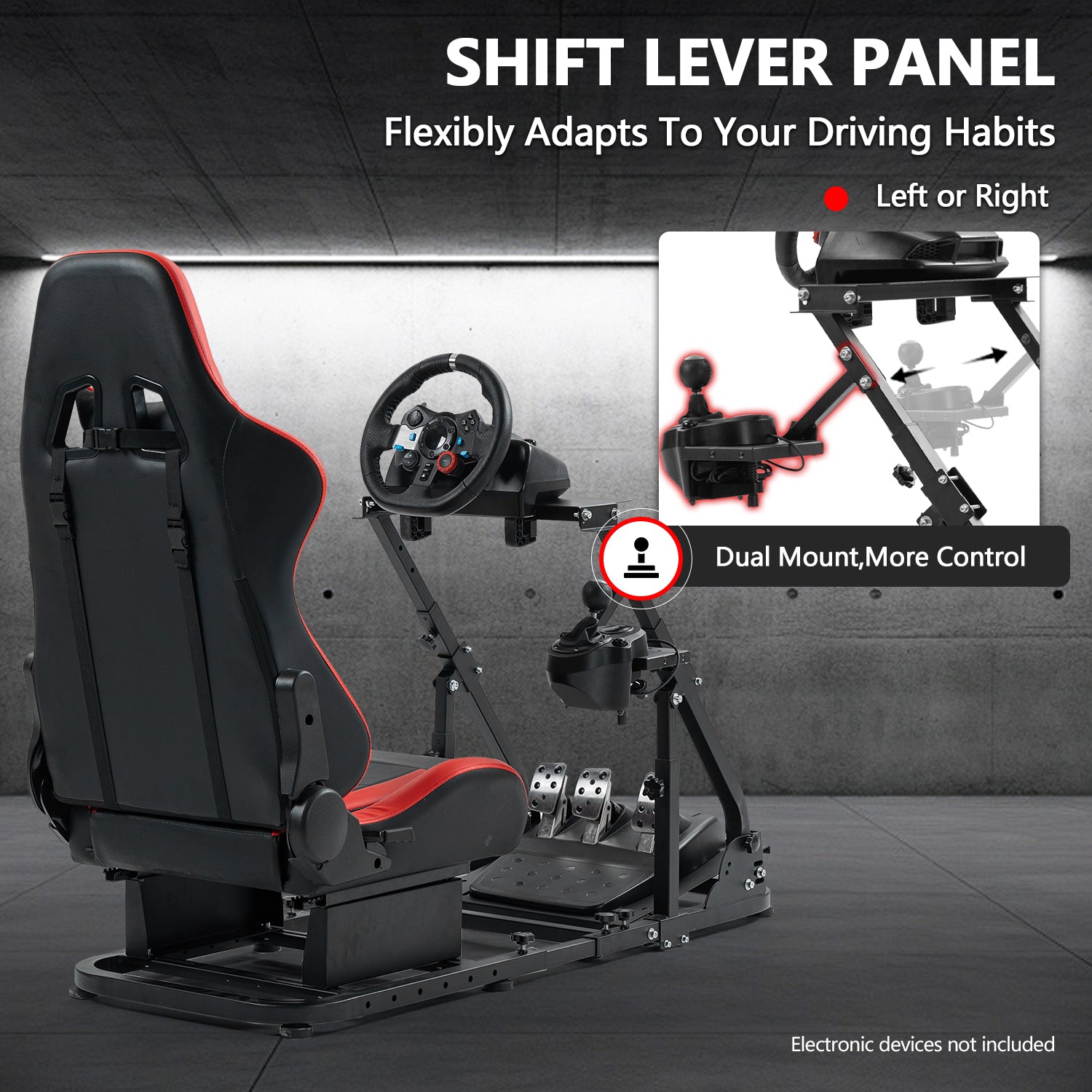 Minneer Stable Racing Simulator Cockpit with Seat Fit Logitech Thrustmaster