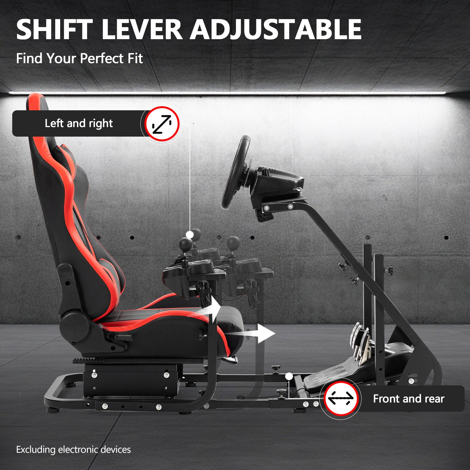 Minneer Racing Simulator Cockpit Stable with Seat Fit Logitech G29 G920 GPRO Fanatec CSL-DD