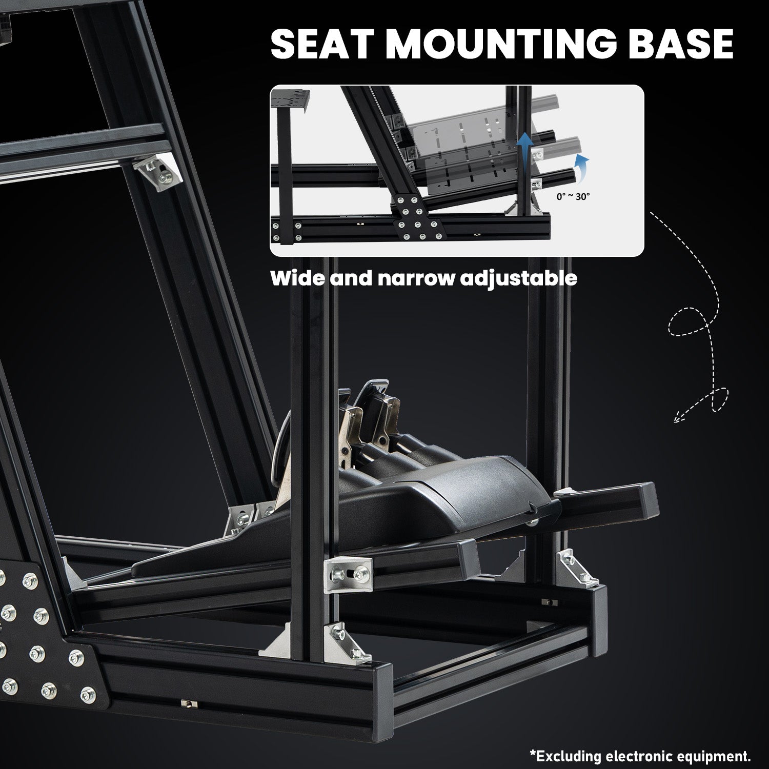 Minneer Aluminum Sim Racing Cockpit Fit Logitech Fanatec CSL-DD Thrustmaster