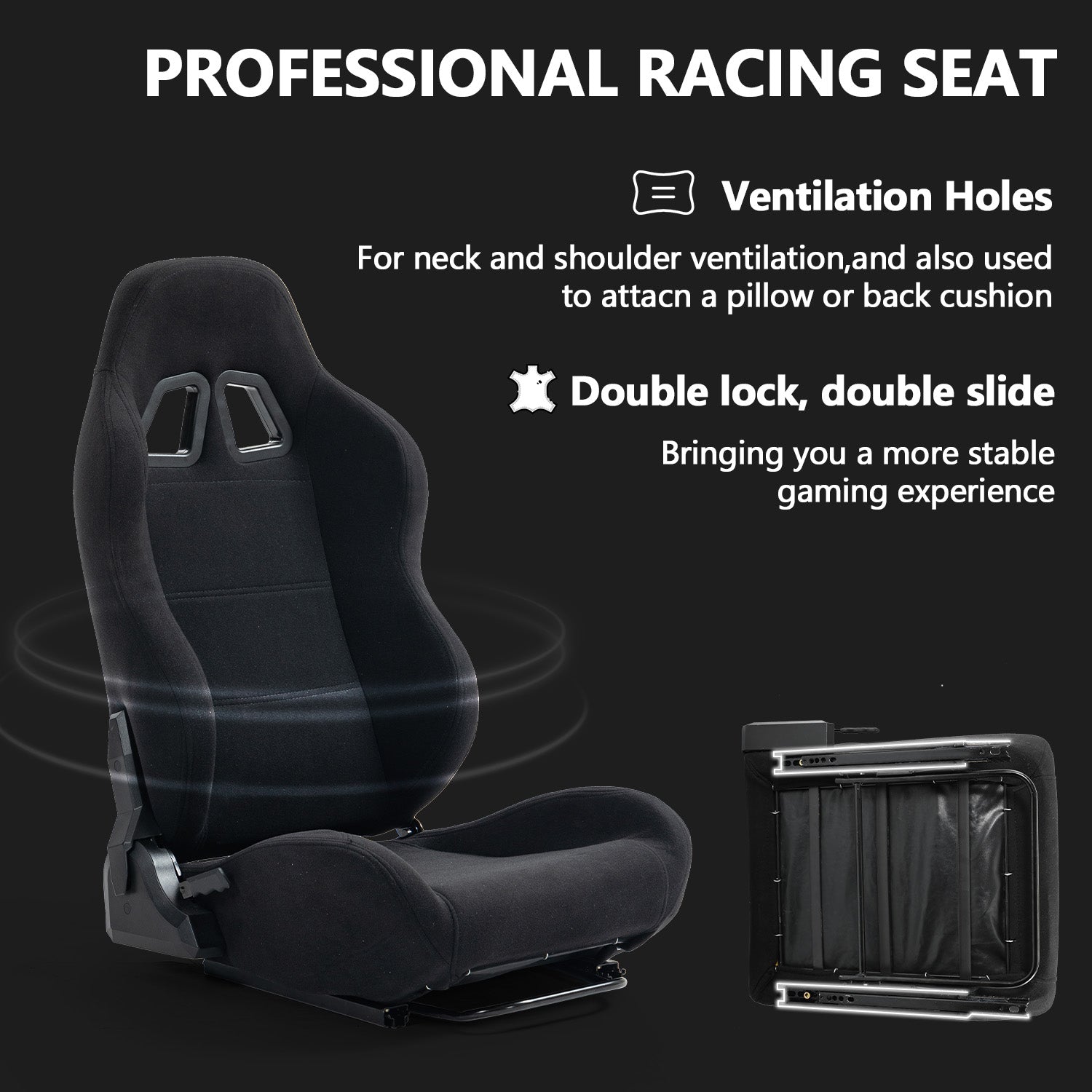 Minneer Flight Racing Sim Cockpit Foldable with Black Seat Fit Logitech X52 X56 Thrustmaster A10C HotasWarth