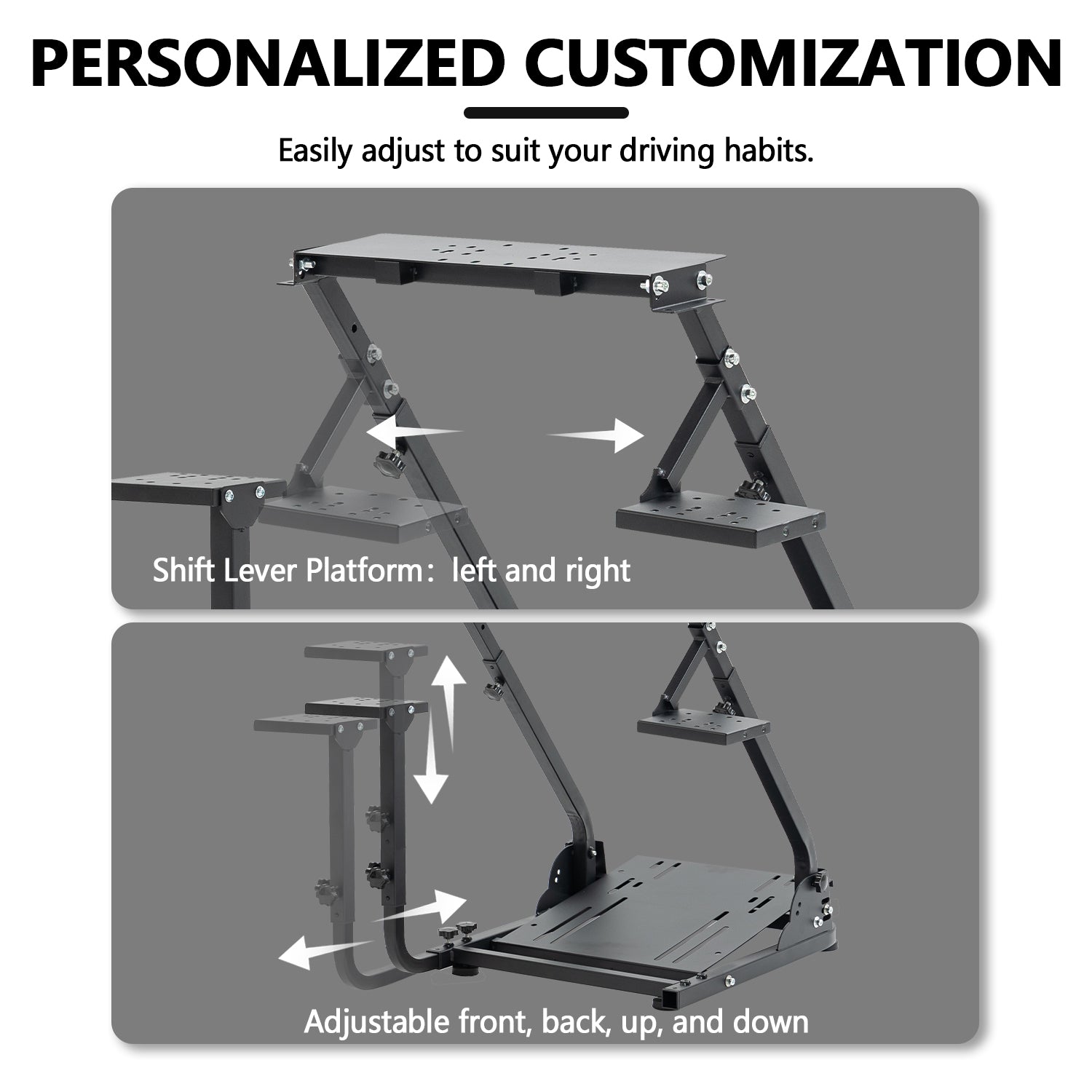 Minneer Steering Wheel Stand with Dual Shifter Platform Fit Logitech Thrustmaster T248PS