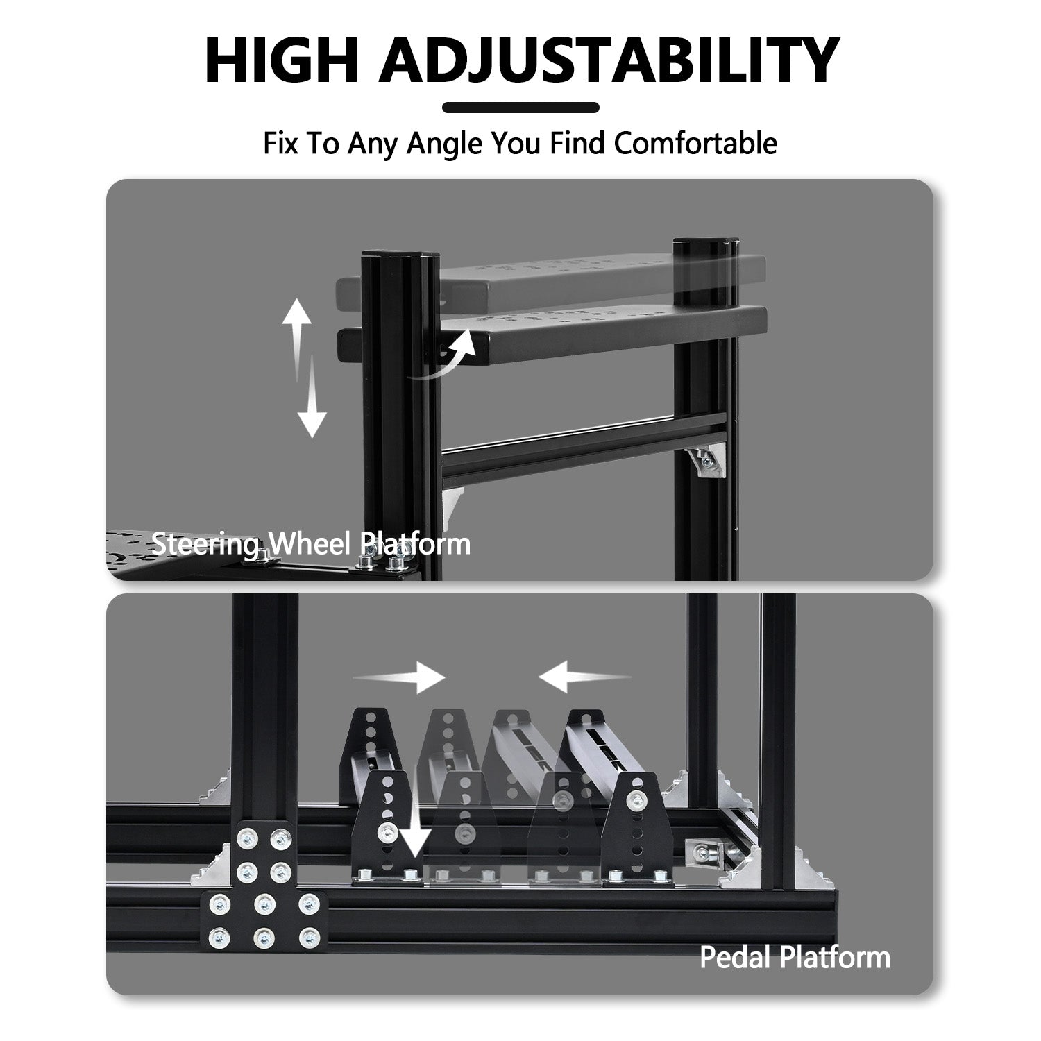 Minneer 3060 Racing Simulator Cockpit with Red Seat & TV Stand Fit for Logitech,Not Include Wheel Pedal and Shift Lever