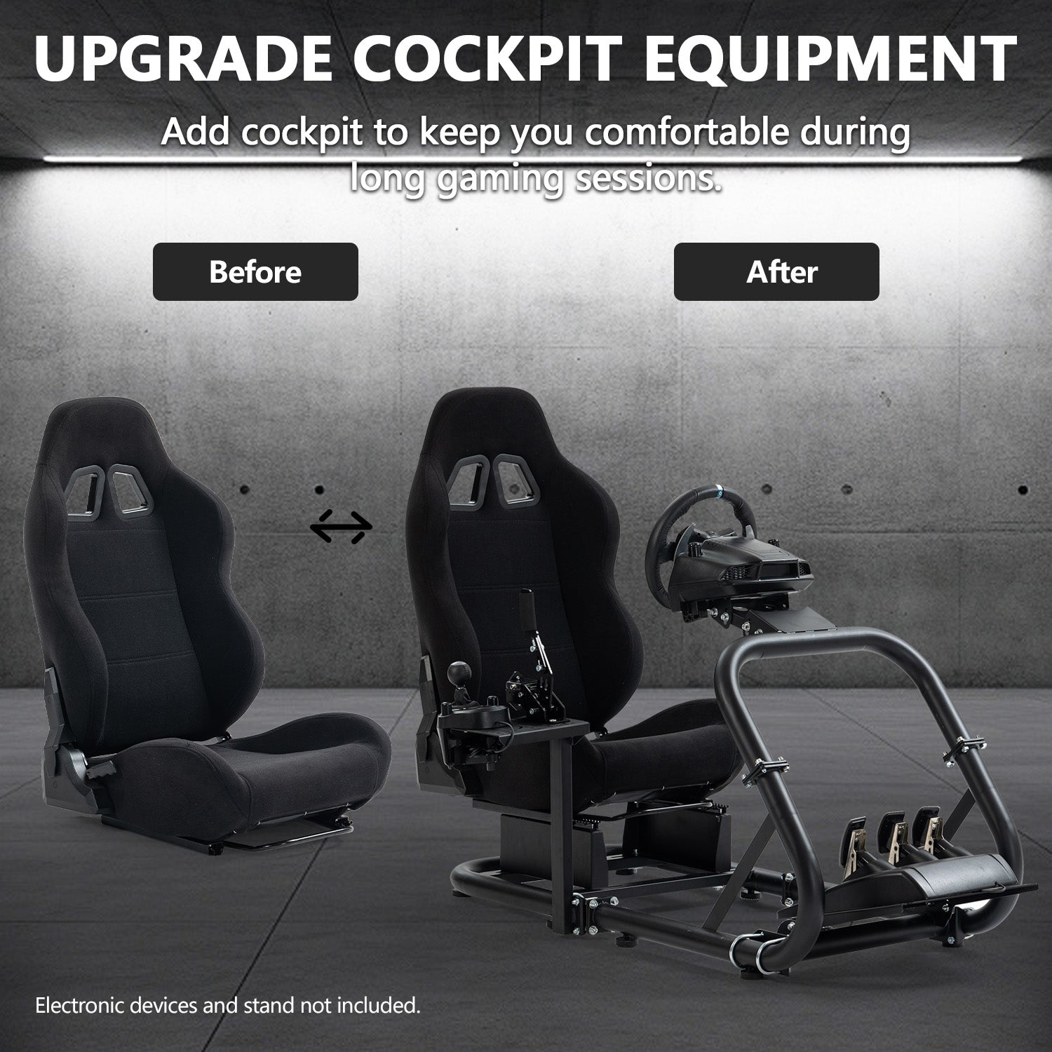 Minneer Racing Seat with Double Lock Slip for Racing Wheel Stand with Installed Parts