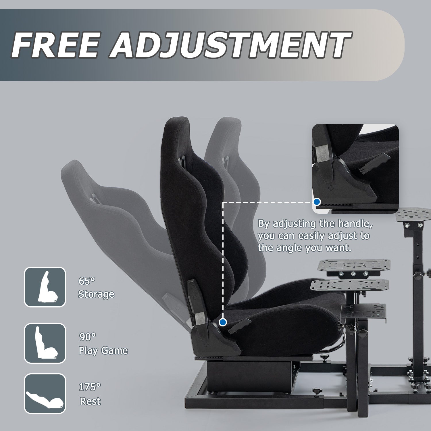 Minneer Upgrade Flight Racing Simualtor Cockpit with Seat for Logitech Thrustmaster