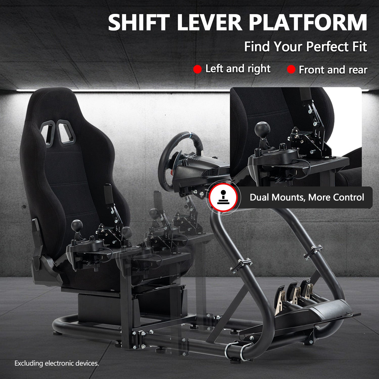 Minneer Driving Simulator Cockpit with Seat Fit Logitech Fanatec CSL-DD