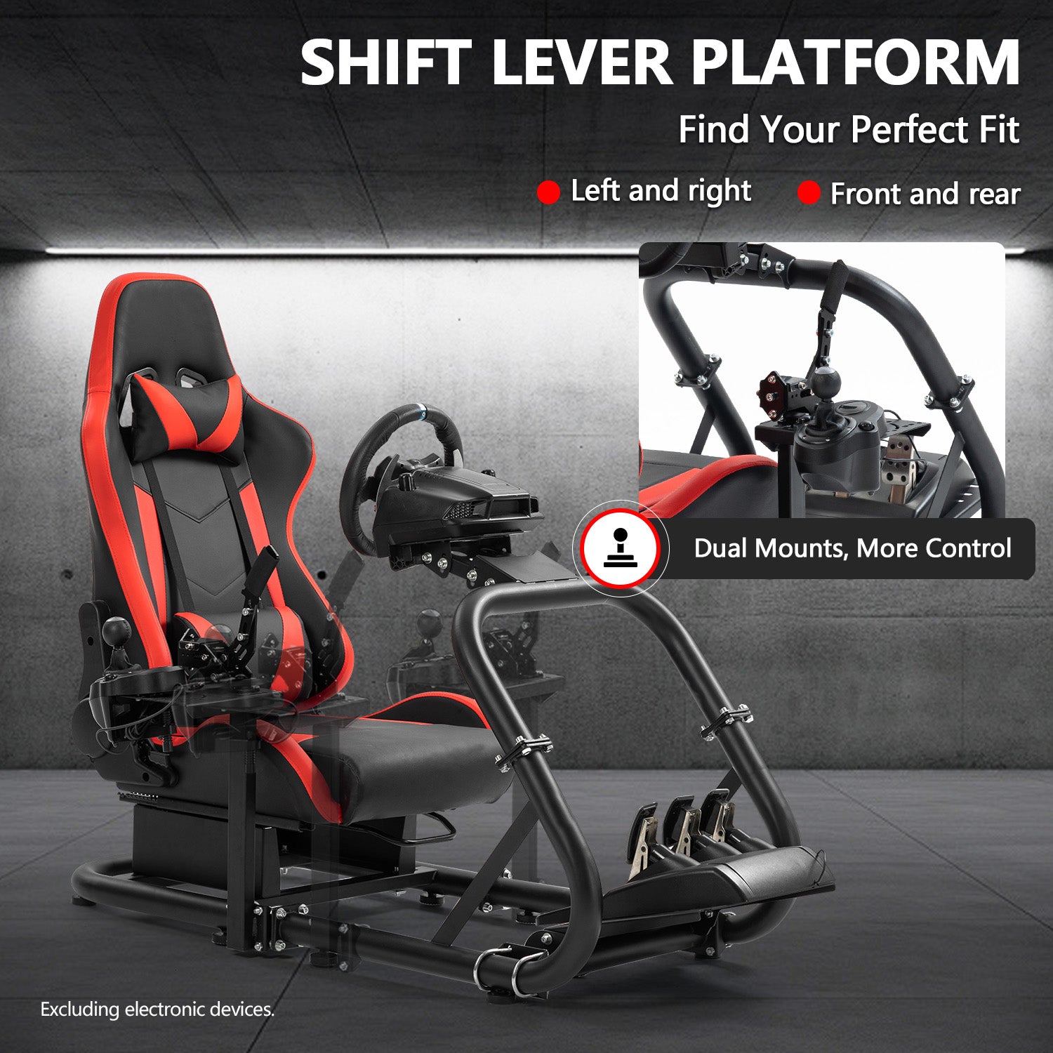 Minneer Upgrade Racing Sim Cockpit Stable with Seat Fit Logitech GPRO Fanatec