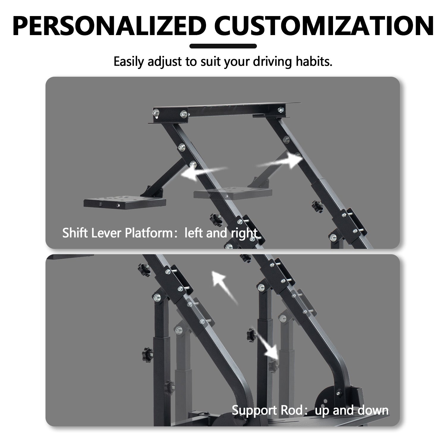 Minneer Stable Racing Wheel Stand with Double Support Arms Fit Logitech Moza R5