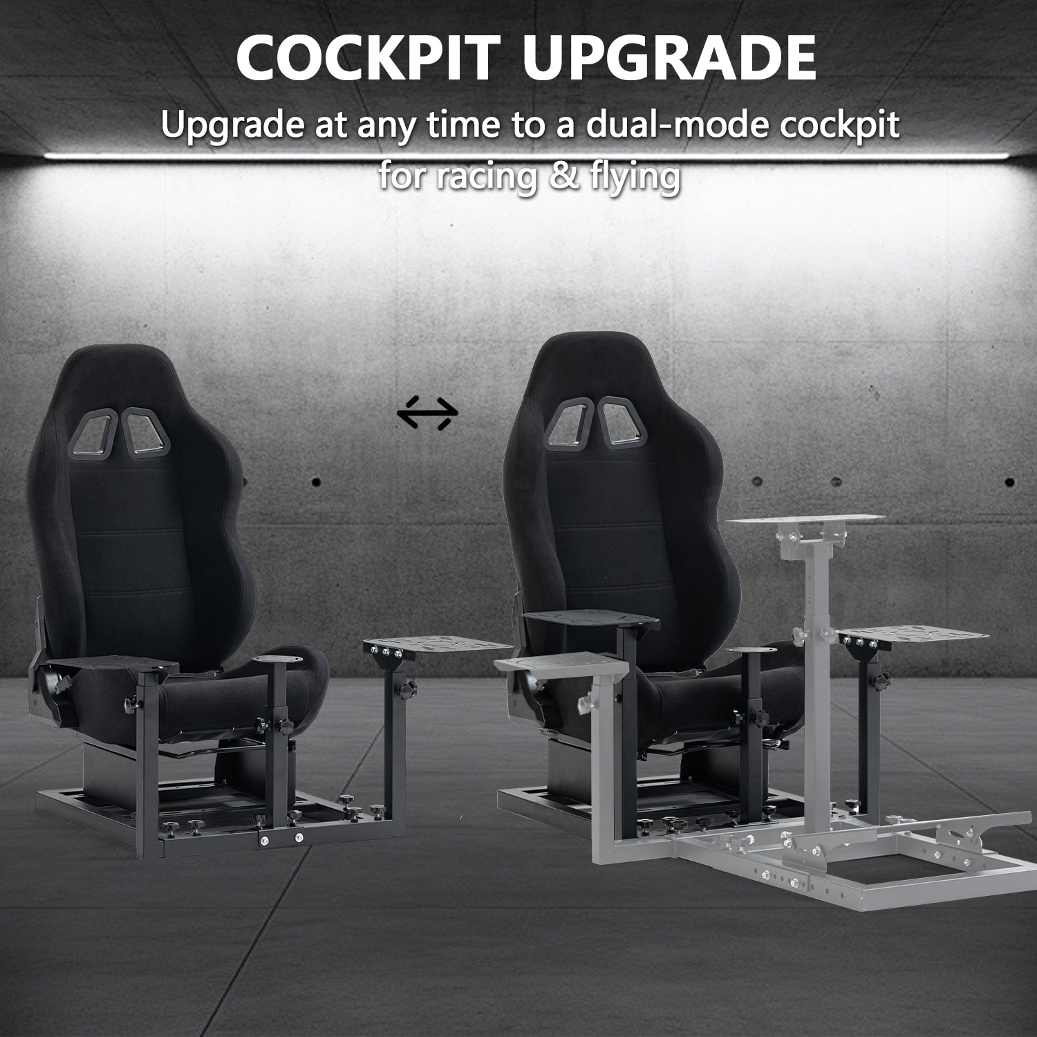 Minneer Flight Simulator Cockpit Stand with Black Seat Fit Logitech X52 X56 Thrustmaster A10C HotasWarth