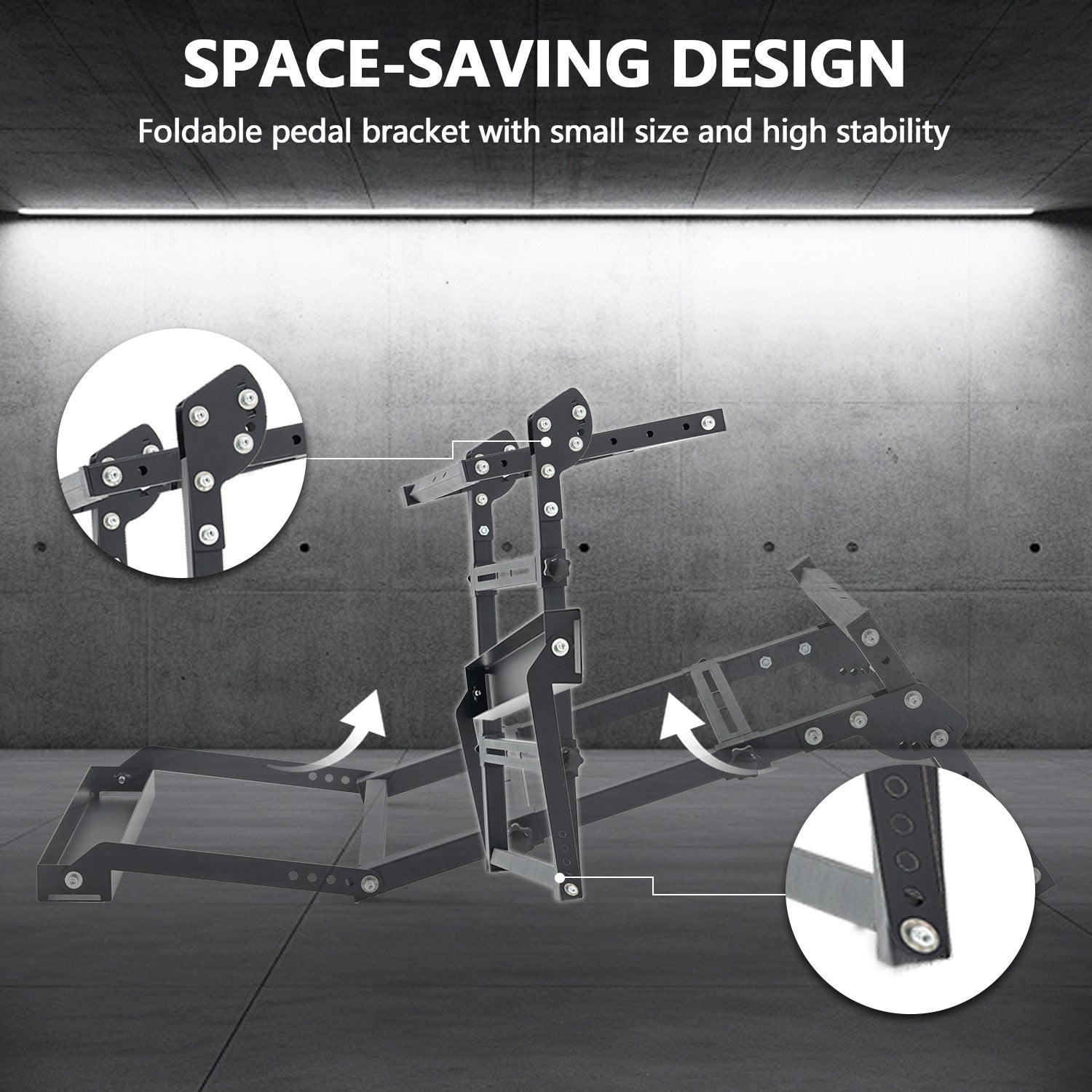 Minneer Flight Racing Pedal Bracket Compatible with All Logitech/Thrustmaster/Fanatec Pedals, Foldable