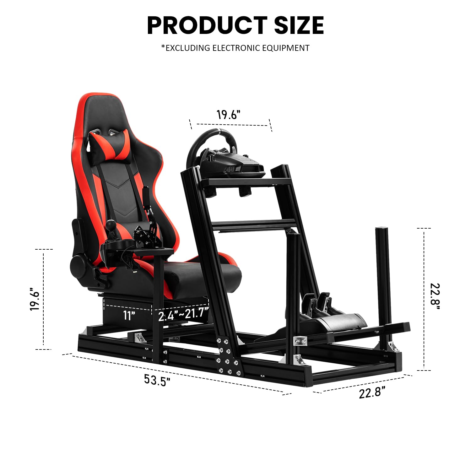 Minneer F1 Sim Racing Cockpit with Gaming Seat Fit Logitech Fanatec CSL-DD