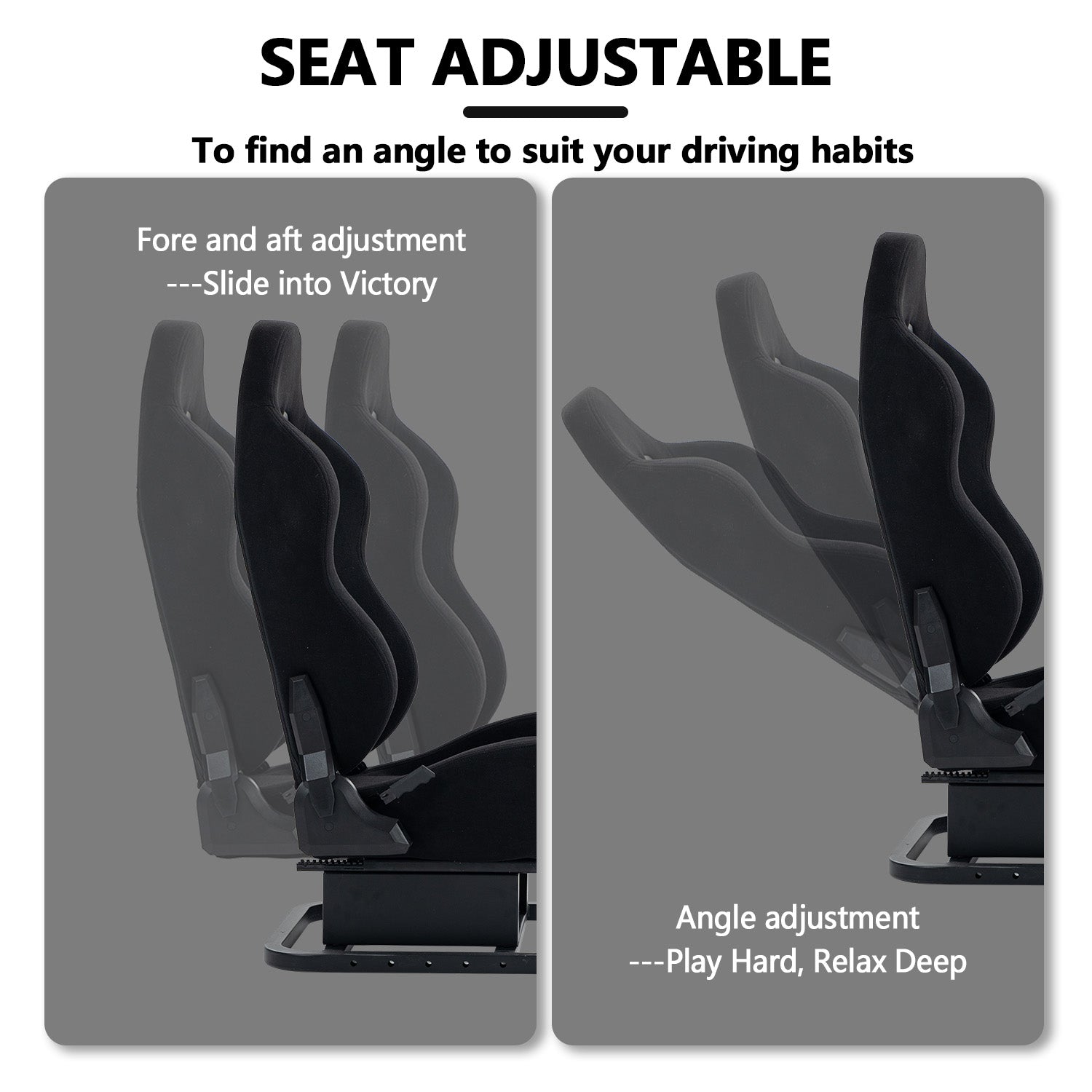 Minneer Driving Simulator Cockpit with Black Gaming Seat Fit Logitech G29 Thrustmaster