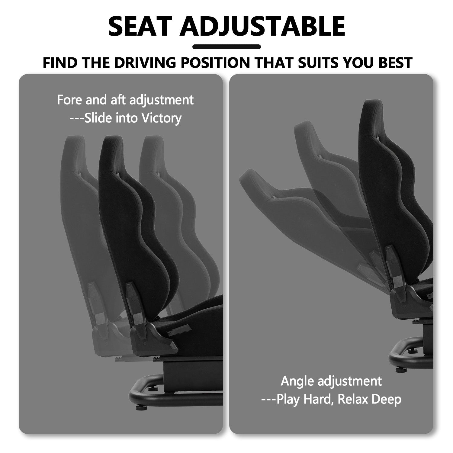 Minneer Sim Racing Cockpit  with Black Seat Fit Logitech G29 G920 G923 GPRO Fanatec