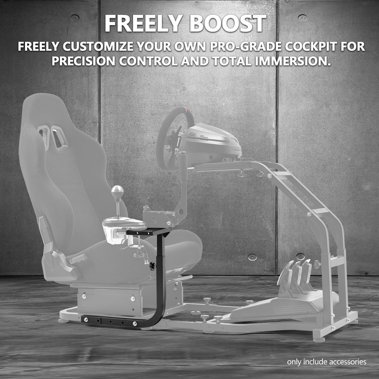 Minneer Joystick Attachment,Bracket Shift Handbrake Accessory Set for Our store's Racing Simulator Frame with Rear seat