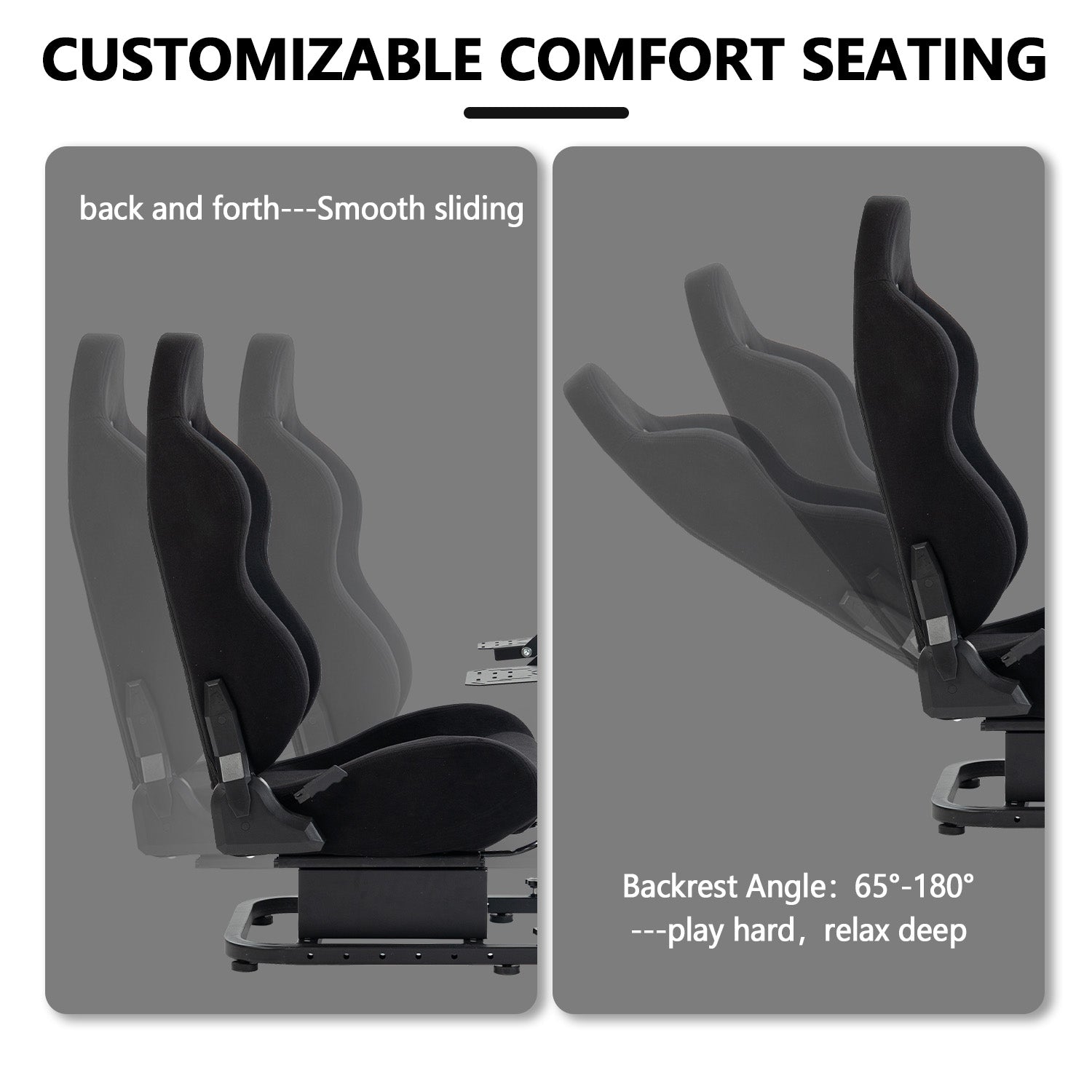 Minneer Flight Racing Sim Cockpit Foldable with Black Seat Fit Logitech X52 X56 Thrustmaster A10C HotasWarth