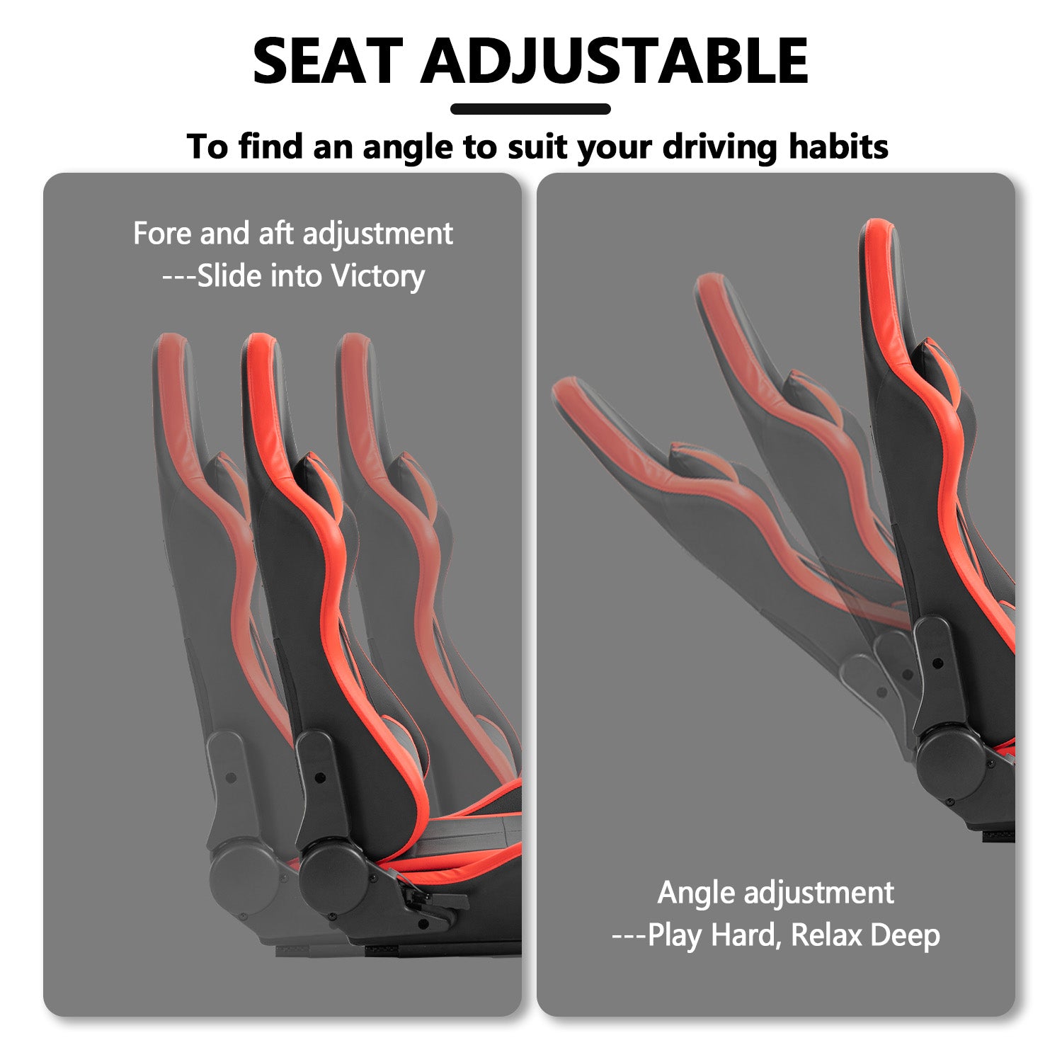 Minneer Red Gaming Racing Seat with Neck Pillow and Waist Pillow Ergonomic for Driving Simulator Cockpit