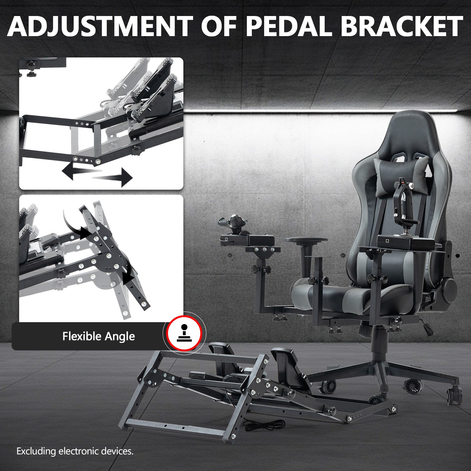 Minneer Flight Joystick Hotas Mount with Chair Pedal Mount Fit Thrustmaster Logitech A10C Hotas Warthog