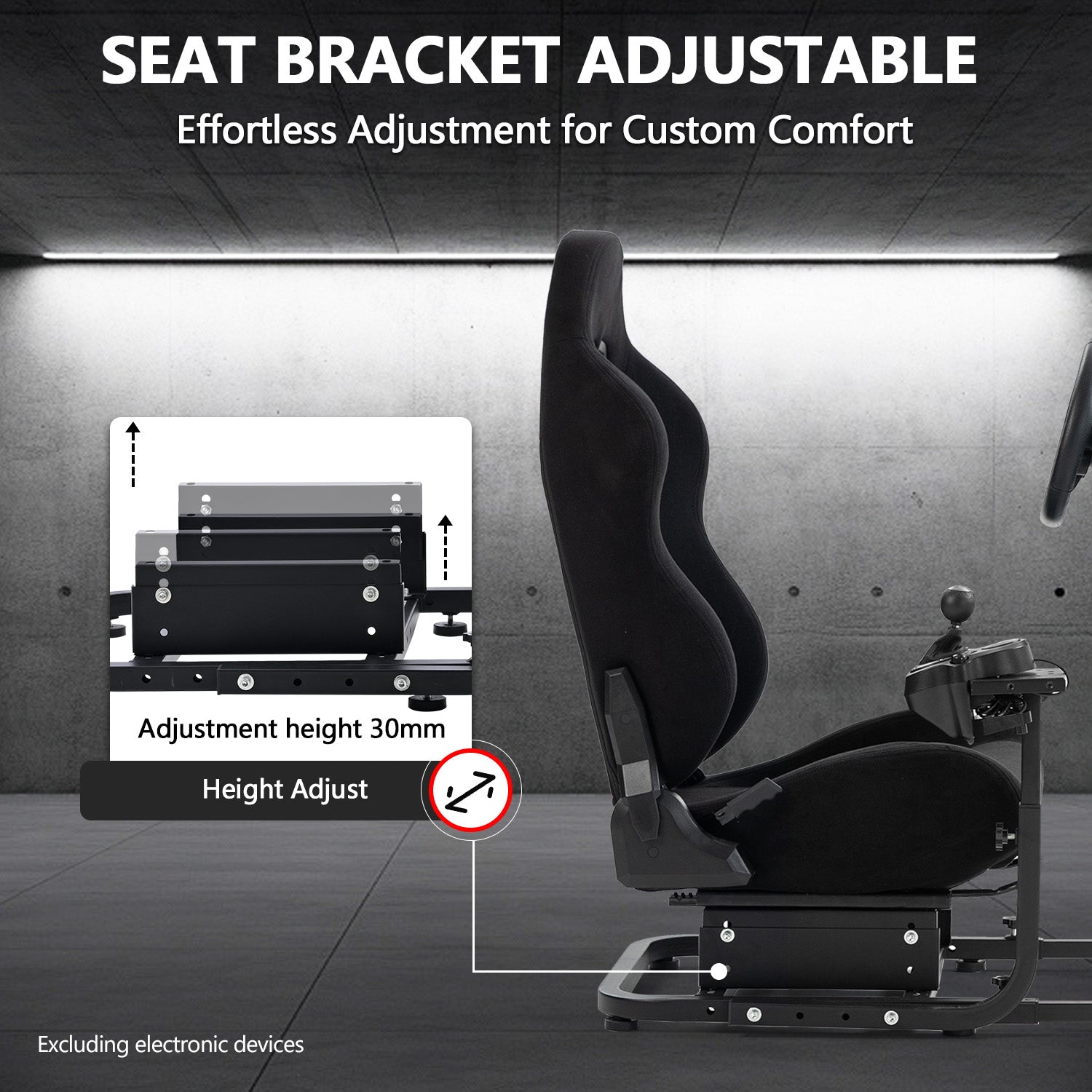 Minneer Racing Simulator Cockpit with Gaming Seat Adjustable Fit Logitech GPRO Thrustmaster