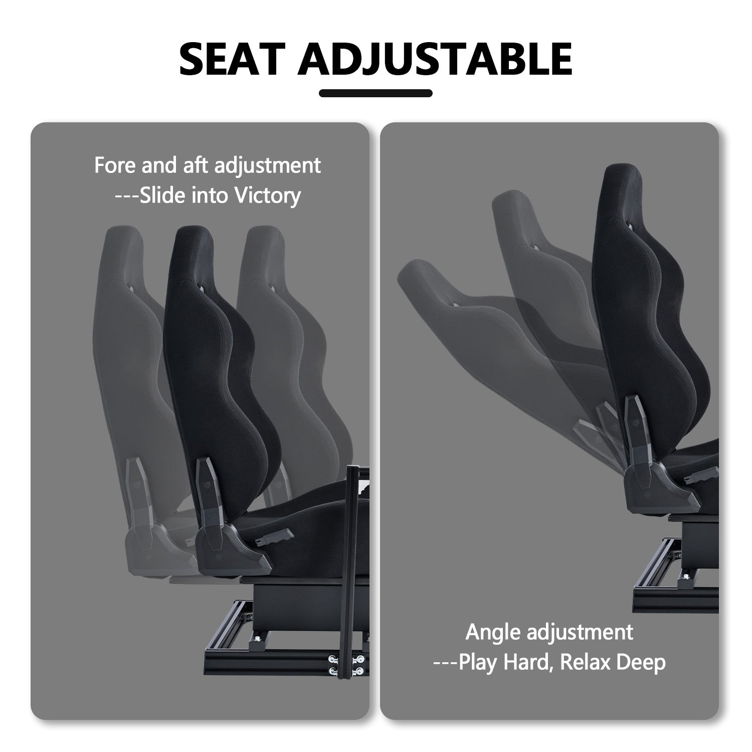 Minneer F1 3060 Aluminum Racing Sim Cockpit with Black Seat Fit for Logitech G29 G923