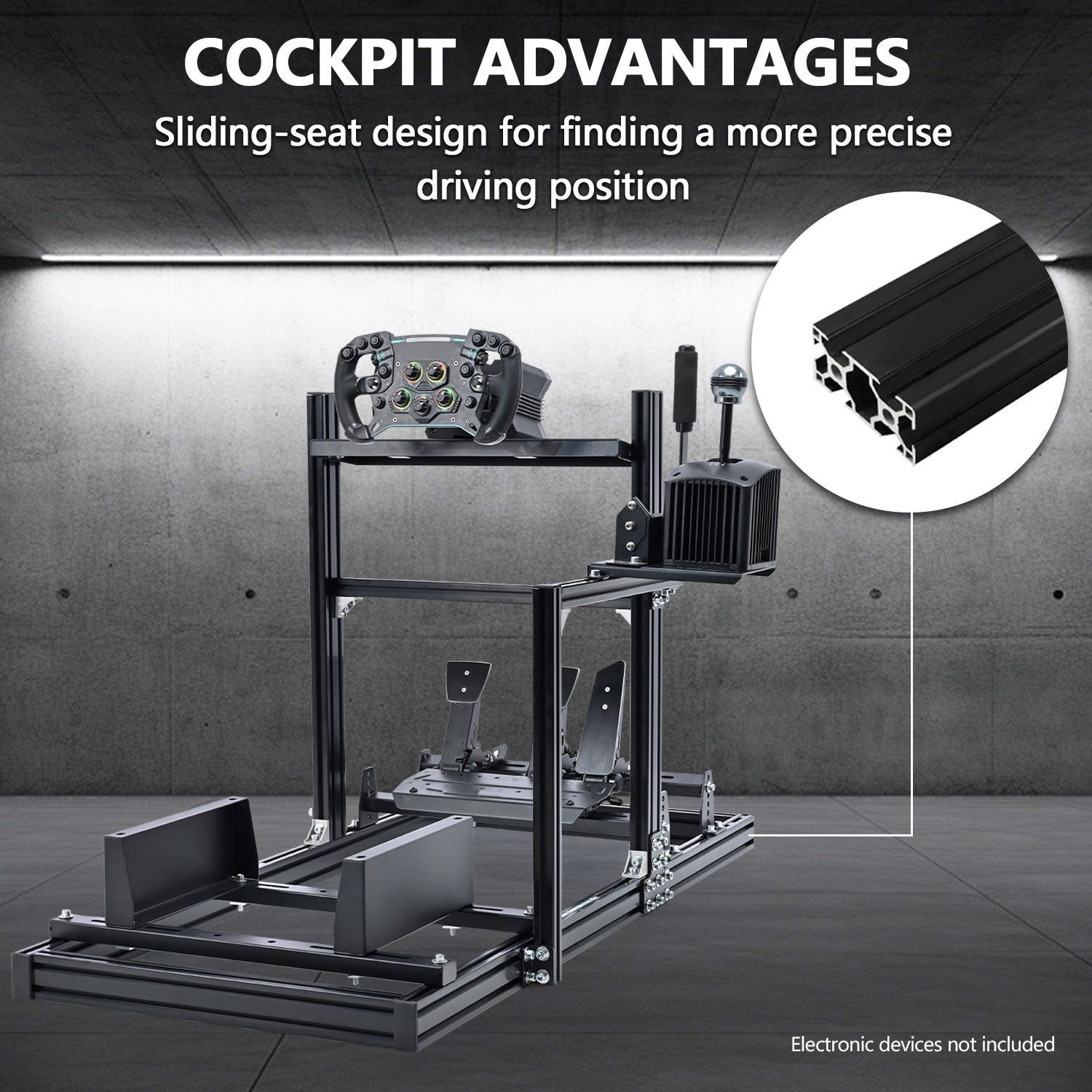 Minneer Professional 3060 Racing Sim Cockpit Fit for Logitech G923 G920 G29 THRUSTMASTER,Not Include Wheels Pedal and Shift Lever