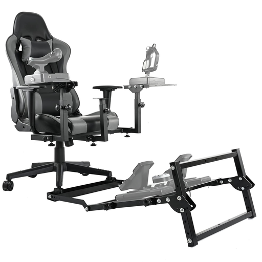 Minneer Flight Racing Joystick Bracket Gaming Chair Compatible with Logitech X56 X52 /Thrustmaster A10C Hotas Warthog (Include Joystick Bracket Base + Joystick Bracket + Pedal Mount)