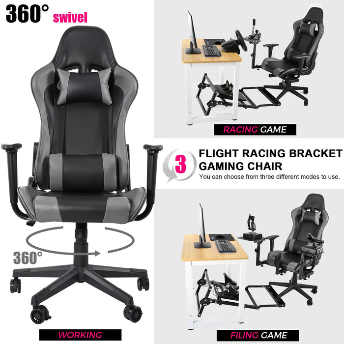 Minneer Flight Racing Joystick Bracket Gaming Chair Compatible with Logitech X56 X52 /Thrustmaster A10C Hotas Warthog (Include Joystick Bracket Base + Joystick Bracket + Pedal Mount)