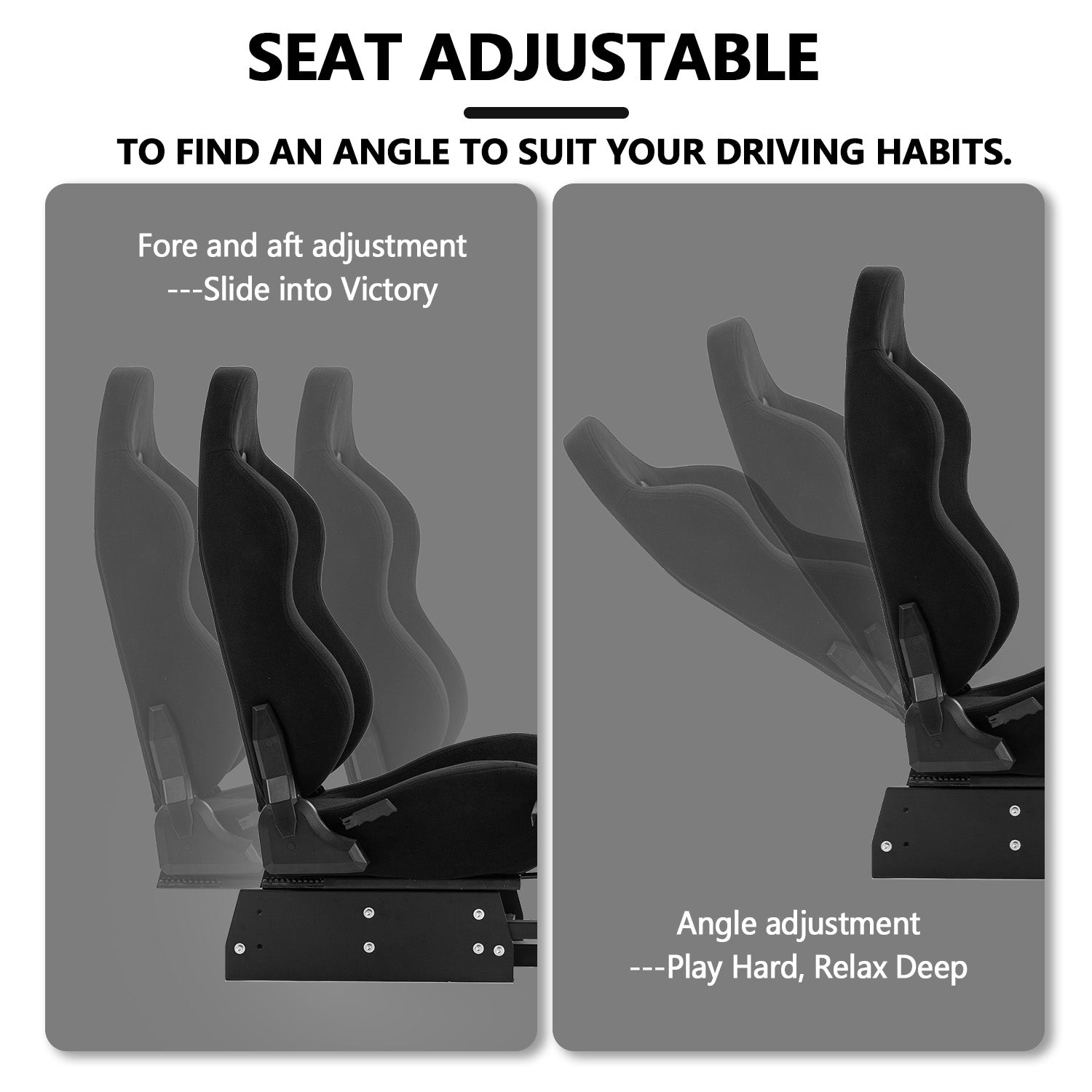 Minneer New Upgrade Racing Simulator Cockpit with Black Seat Fit Logitech Thrustmaster