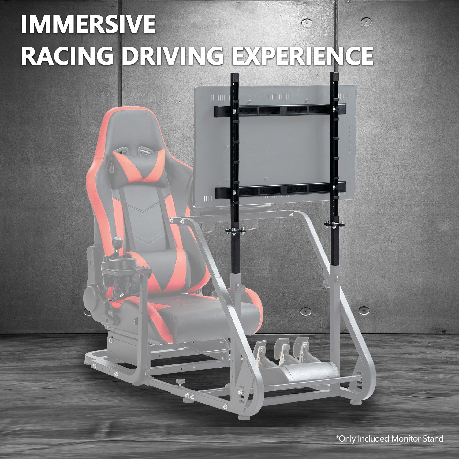 Minneer Racing Simulator Monitor Stand for Square Tube Sim Racing Cockpit TV Mount Stand