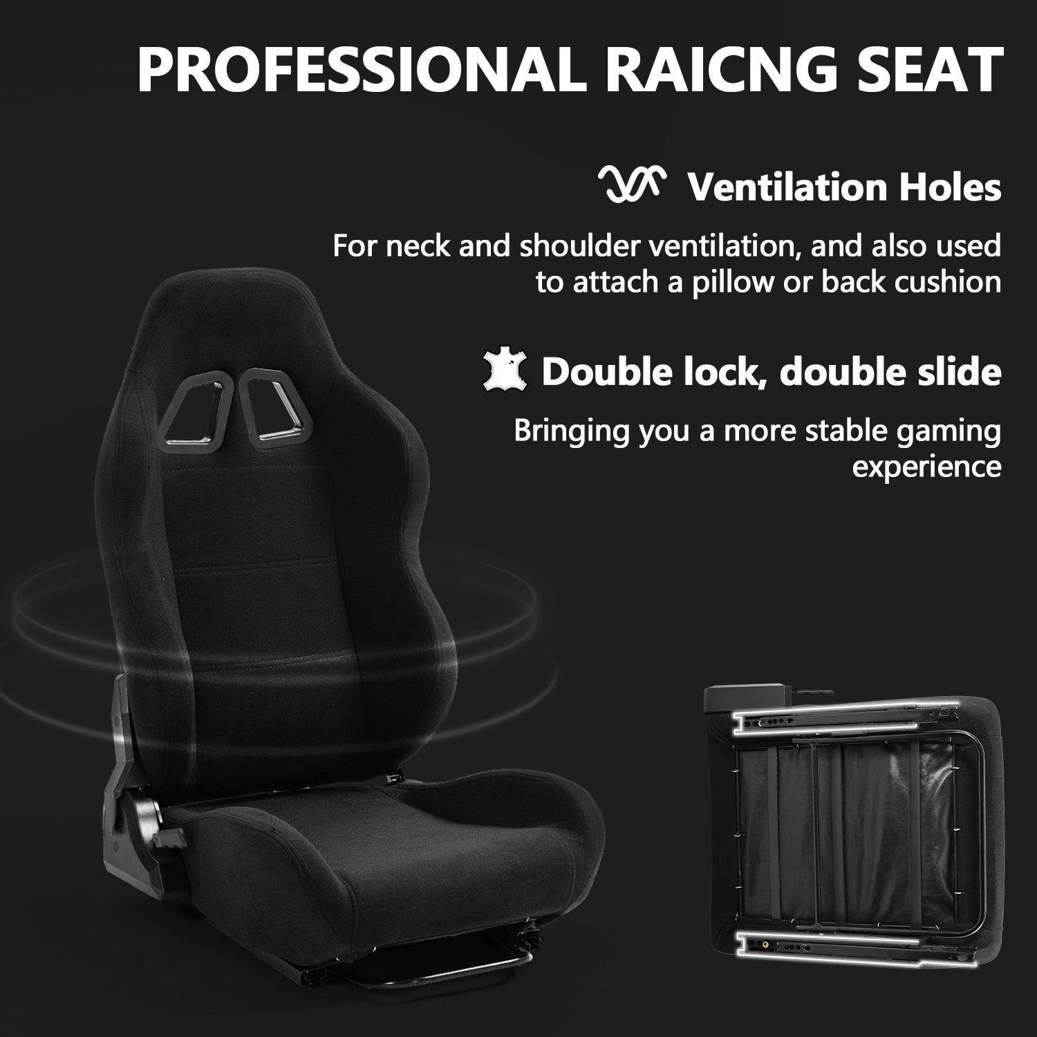 Minneer Racing Simulator Cockpit with Gaming Seat Adjustable Fit Logitech GPRO Thrustmaster