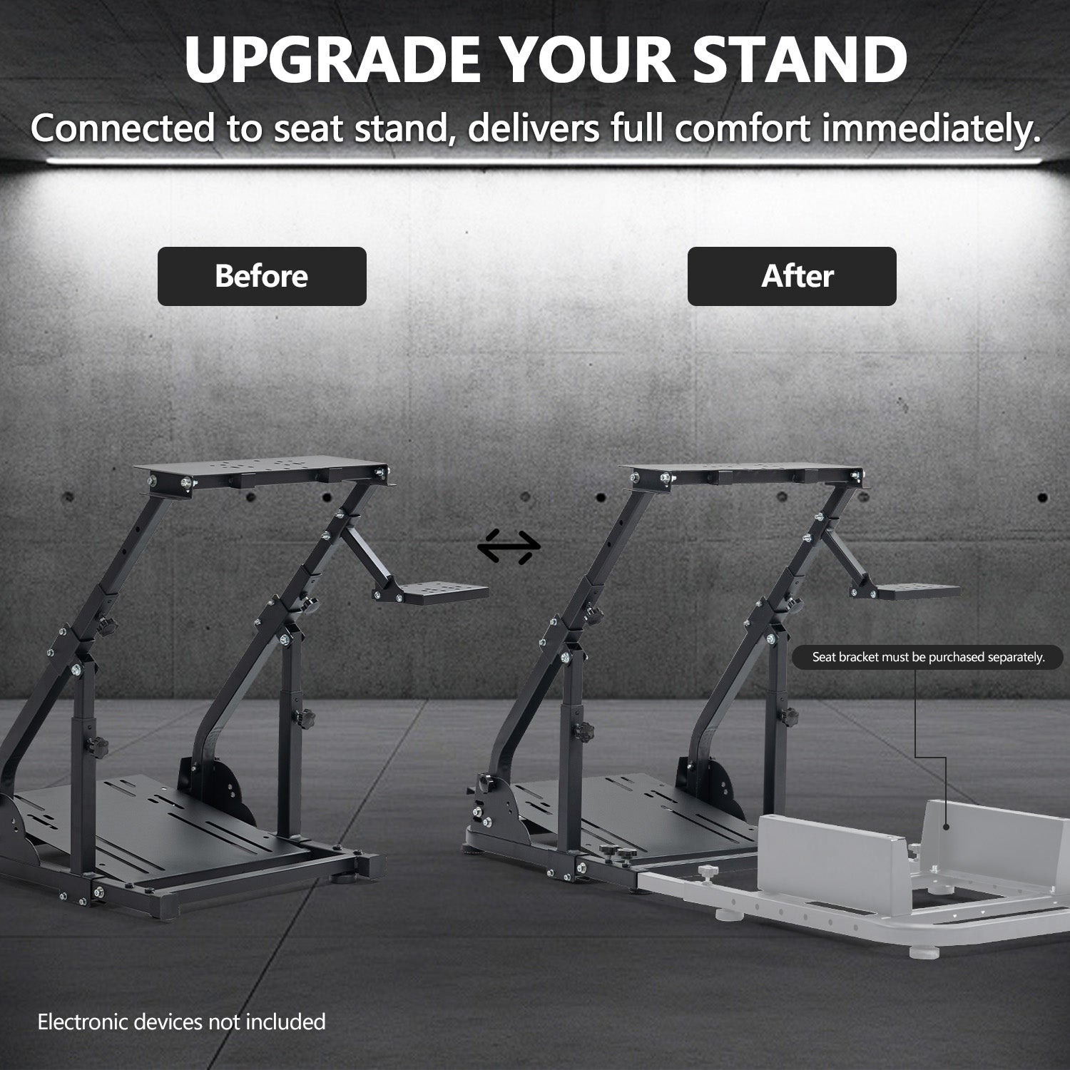 Minneer Stable Racing Wheel Stand with Double Support Arms Fit Logitech Moza R5