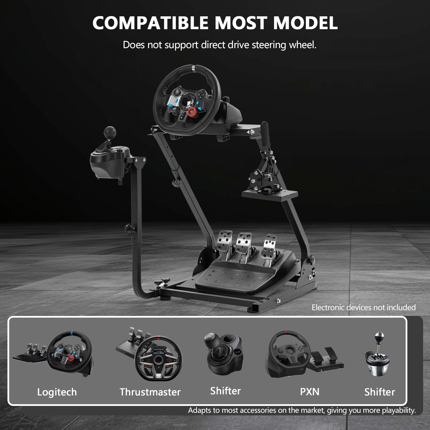 Minneer Steering Wheel Stand with Dual Shifter Platform Fit Logitech T