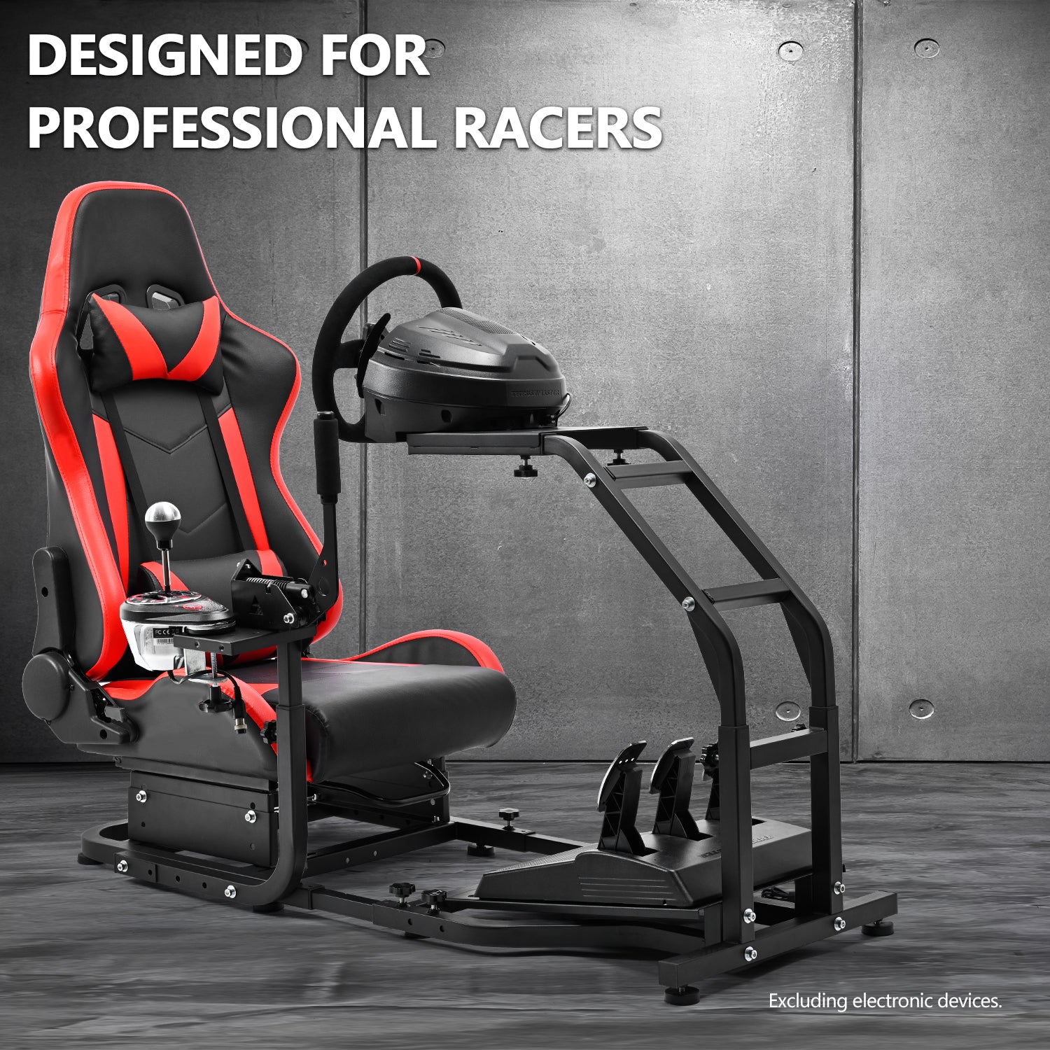 Minneer Driving Sim Cockpit with Red Seat Fit Logitech Thrustmaster T248 T300RS