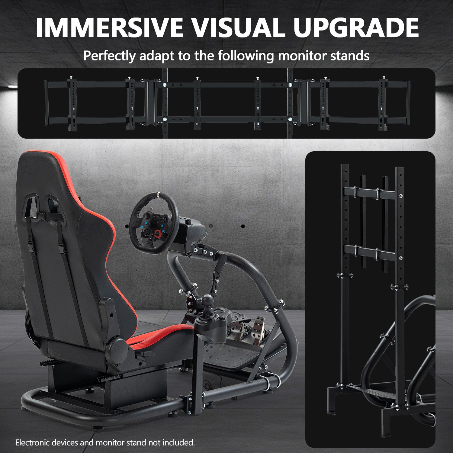 Minneer Upgrade Racing Sim Cockpit Stable with Seat Fit Logitech GPRO Fanatec