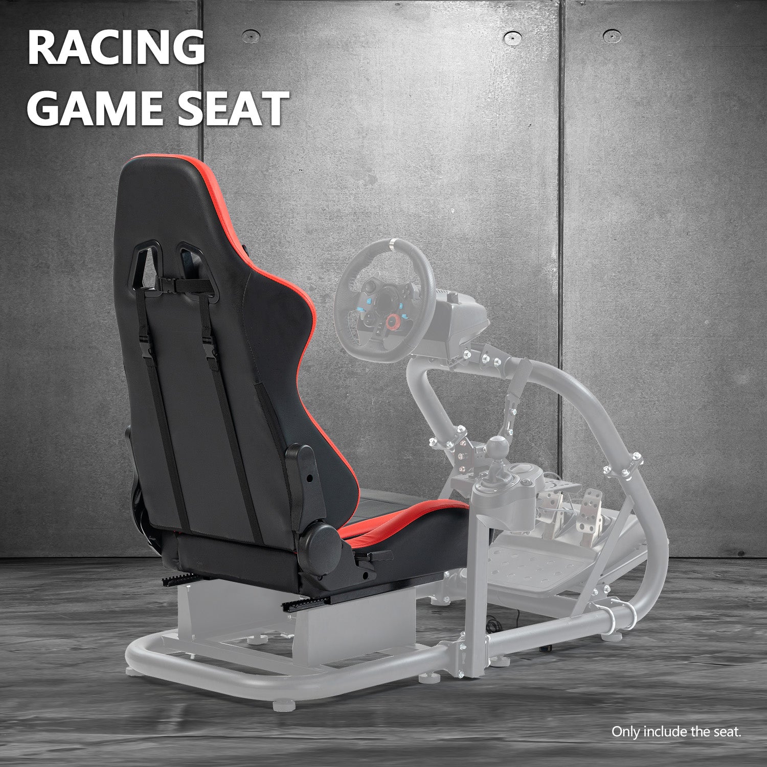 Minneer Red Gaming Racing Seat with Neck Pillow and Waist Pillow Ergonomic for Driving Simulator Cockpit