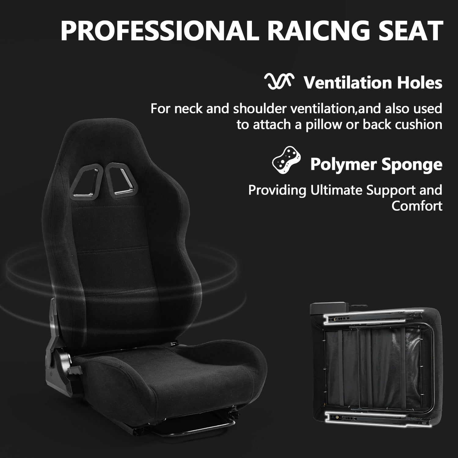 Minneer F1 3060 Aluminum Racing Sim Cockpit with Black Seat Fit for Logitech G29 G923
