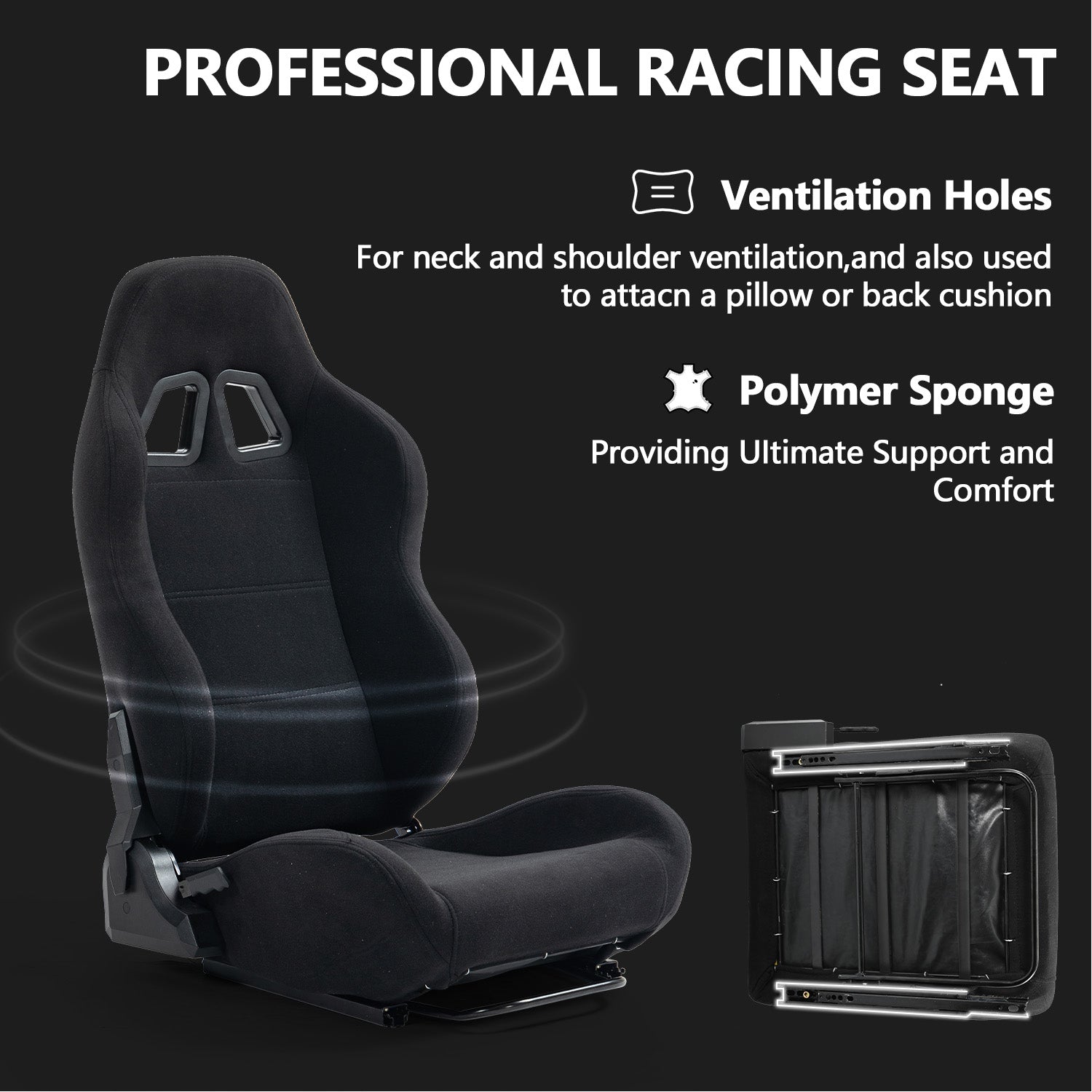 Minneer Driving Simulator Cockpit with Seat and Monitor Mount Fit Logitech Fanatec