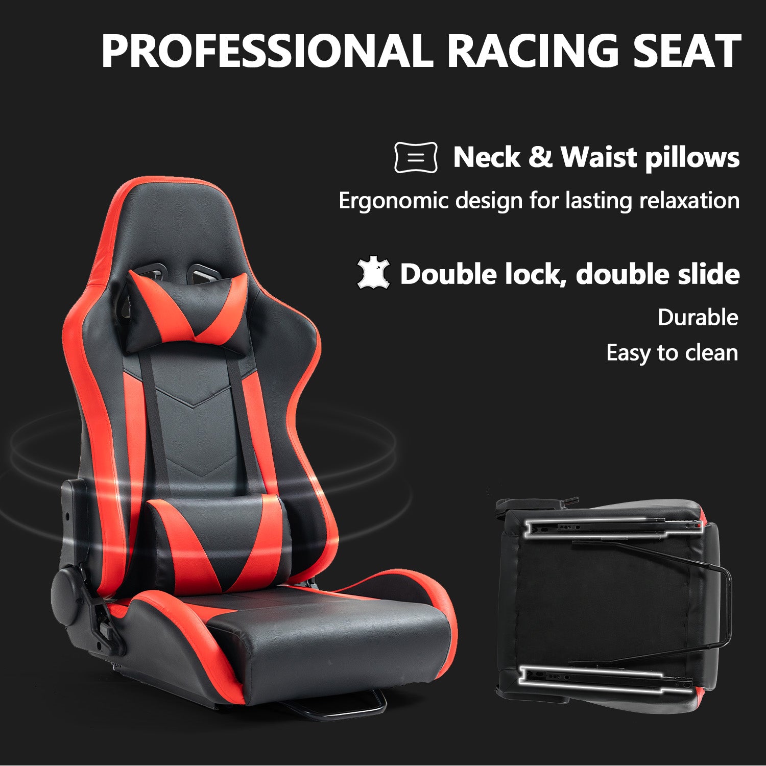 Minneer New Upgrade Racing Simulator Cockpit with Red Seat Fit Logitech Thrustmaster