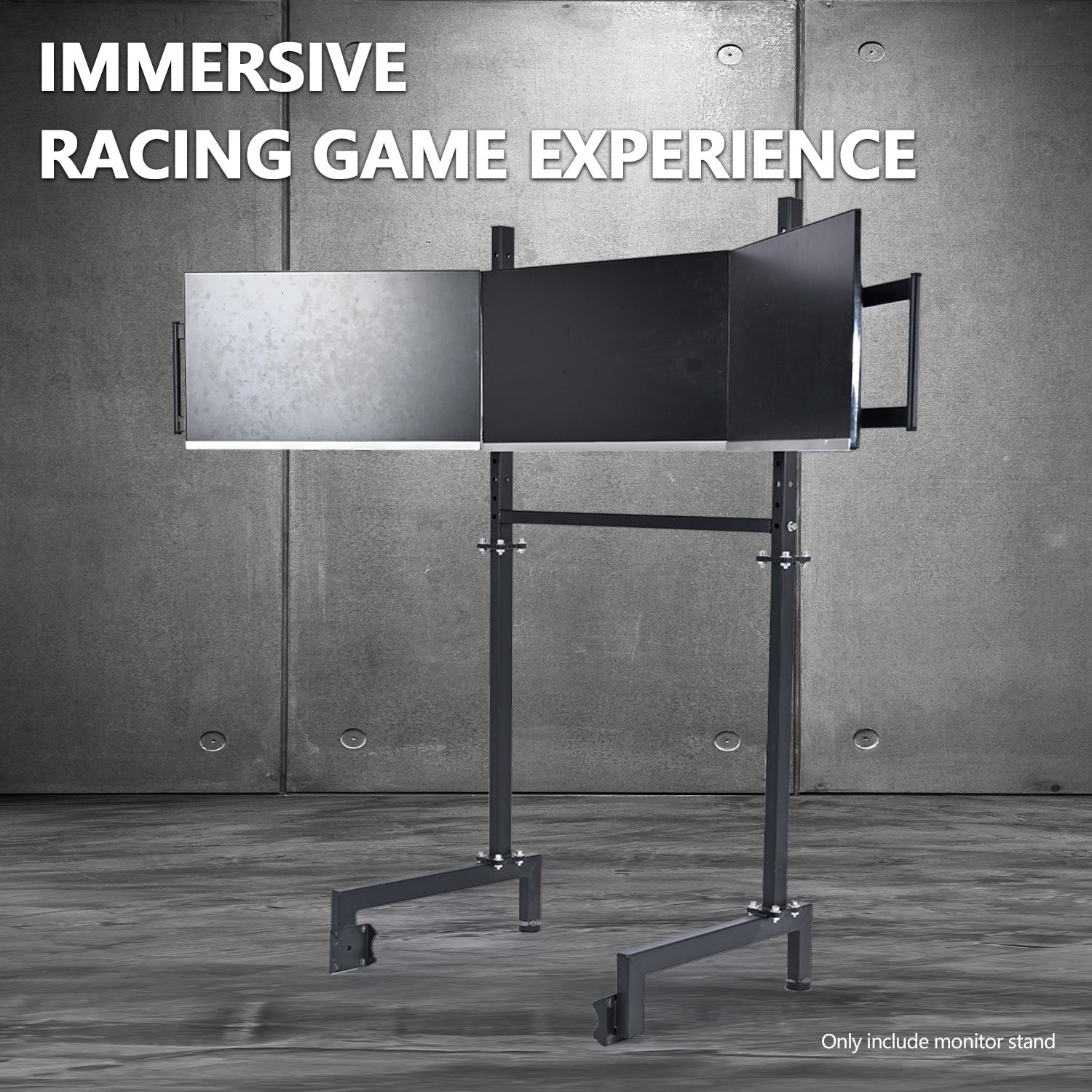 Minneer Triple Screen Monitor Stand For Round Tube Racing Simulator Cockpit