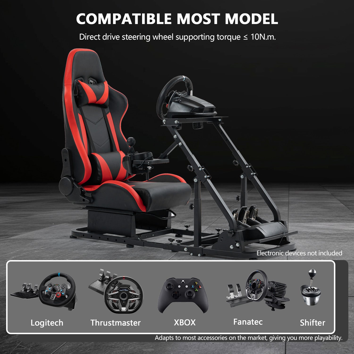 Minneer Stable Racing Simulator Cockpit with Seat Fit Logitech Thrustmaster