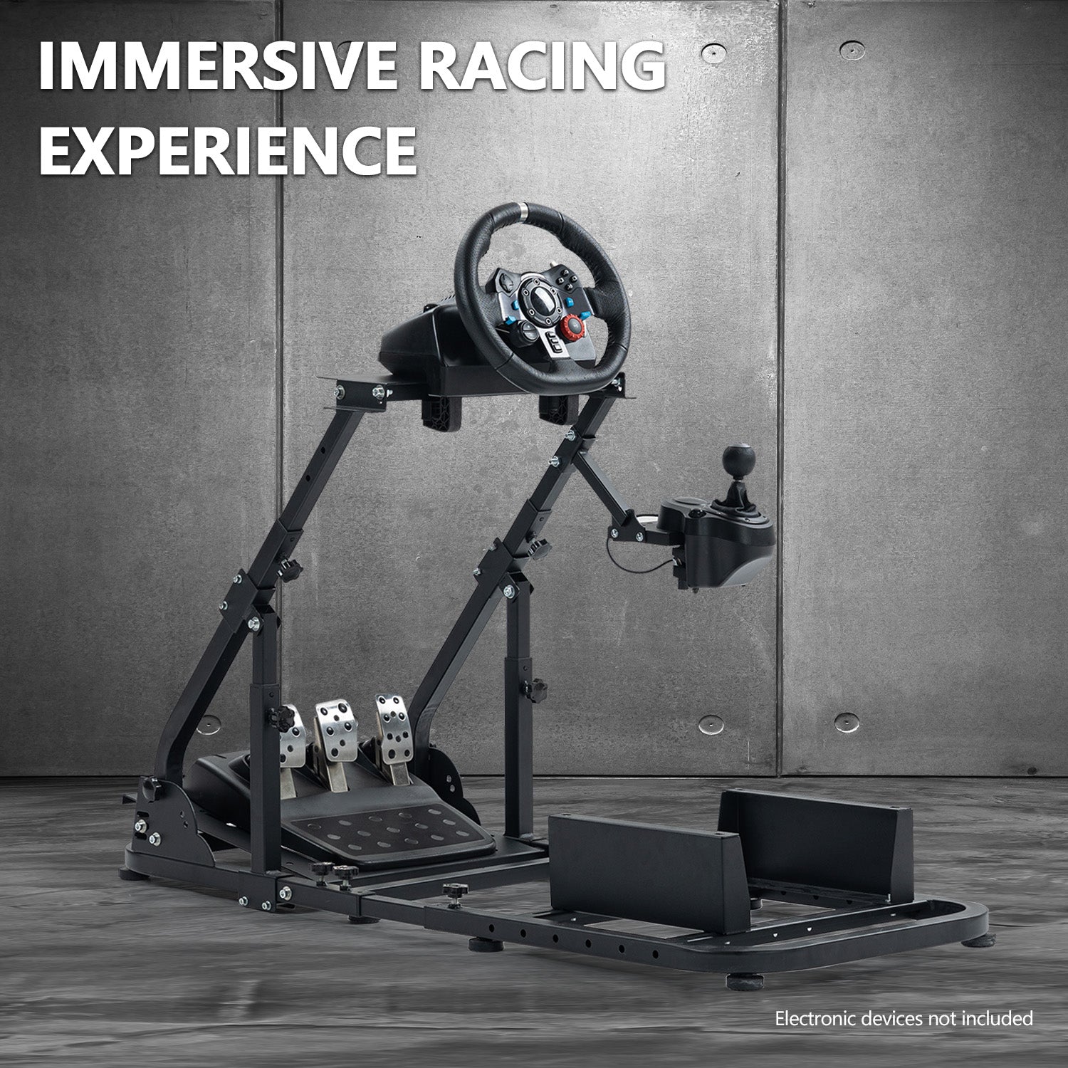 Minneer Racing Simulator Cockpit with Double Support Arms Foldable Fit Logitech Thrustmaster