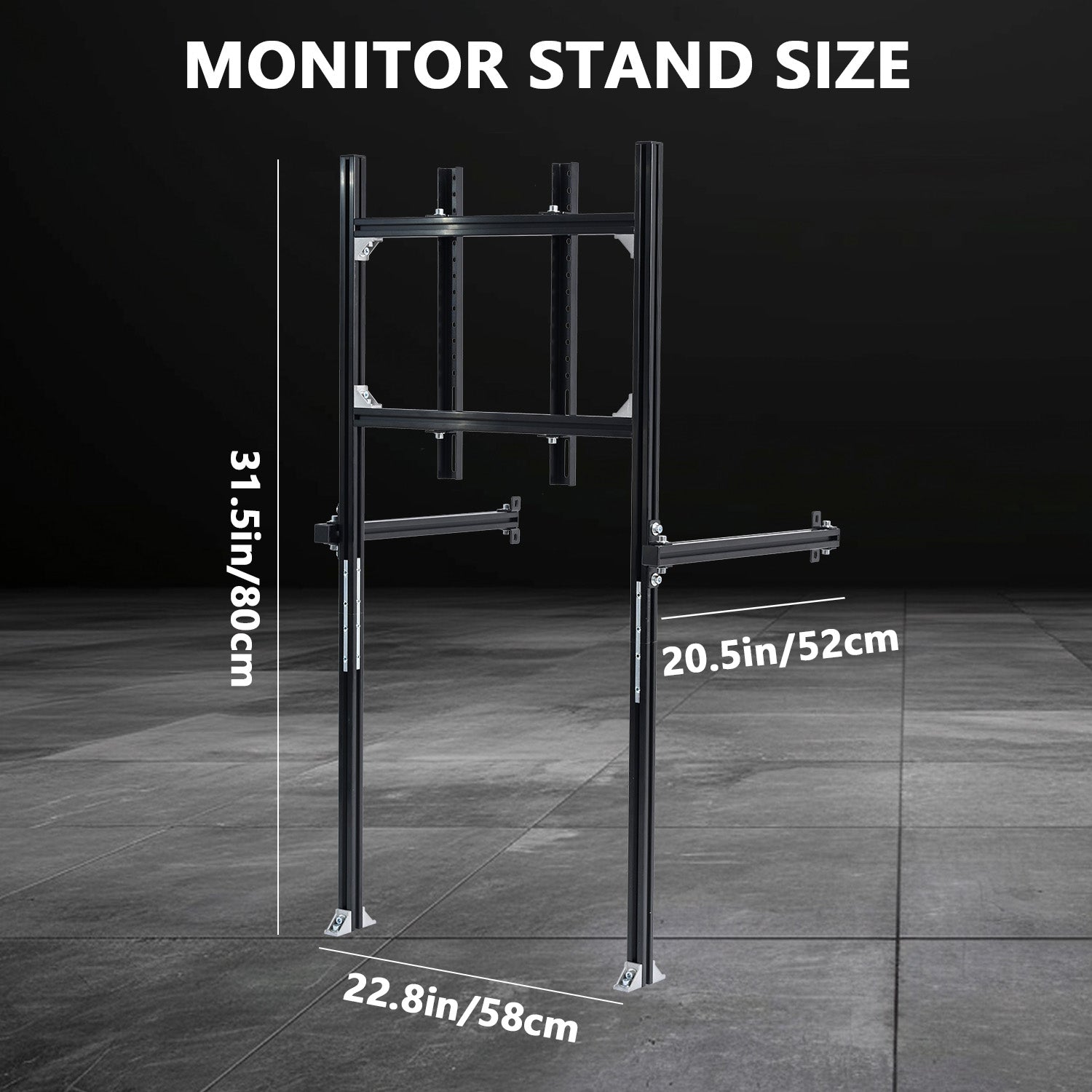 Minneer  Racing Simulator Cockpit Monitor Stand Fit for Logitech/Thrustmaster/Fanatec G29/G923/T248 Only Suitable 3060 Aluminum Racing Cockpit Without Wheel,Pedal