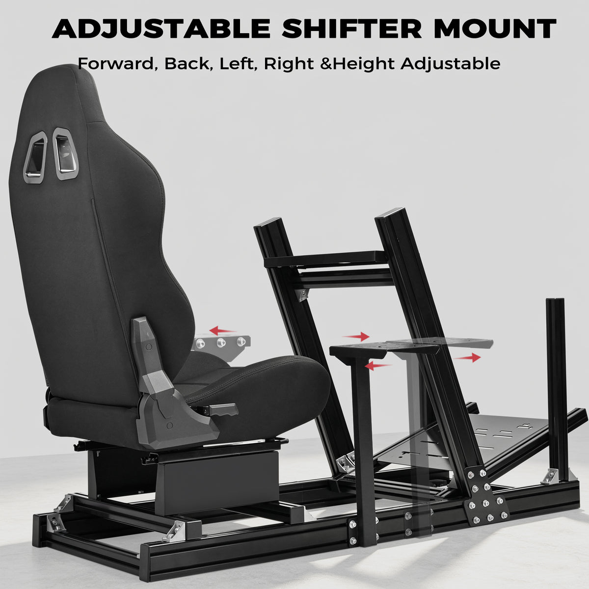 Minneer Racing Simulaor Cockpit 4080 Aluminum Profile with Black Seat , Unlimited Adjustment, Fit for Logitech/Thrustmaster/Fanatec/Moza G920,G923 ,No Handbrake,Pedals,Steering Wheel