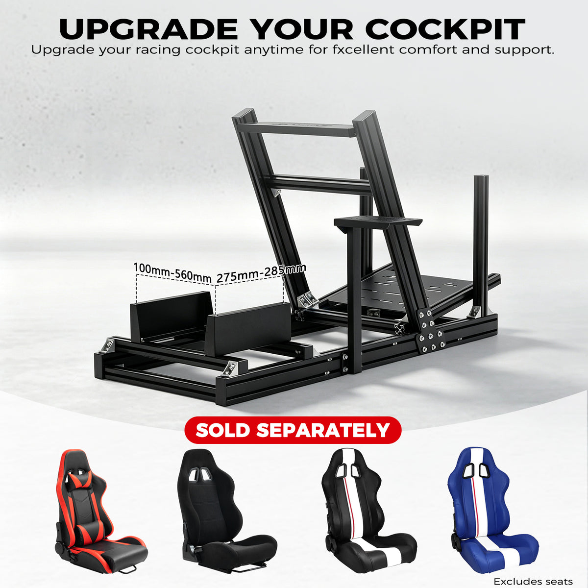 Minneer 4080 Aluminum  Profile Racing Sim Cockpit, Ultra Strength & Rigidity, Fit for Logitech,Thrustmaster, Fanatec G29 G923 T248,  Not Include Steering Wheel,Pedals,Handbrake