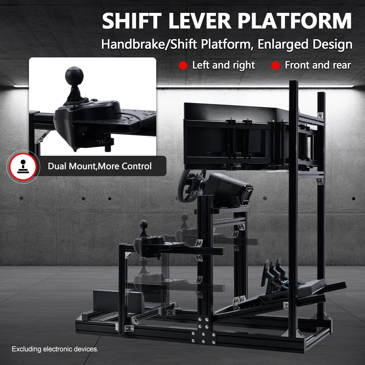 Minneer 4080 Aluminum Profile Racing Simulator Cockpit with  Triple Monitor Mount, Unlimited Adjustment, Fit for Thrustmaster, Fanatec, Moza, Logitech G29 GPro, Not Include Steering Wheel,Pedals,Handbrake