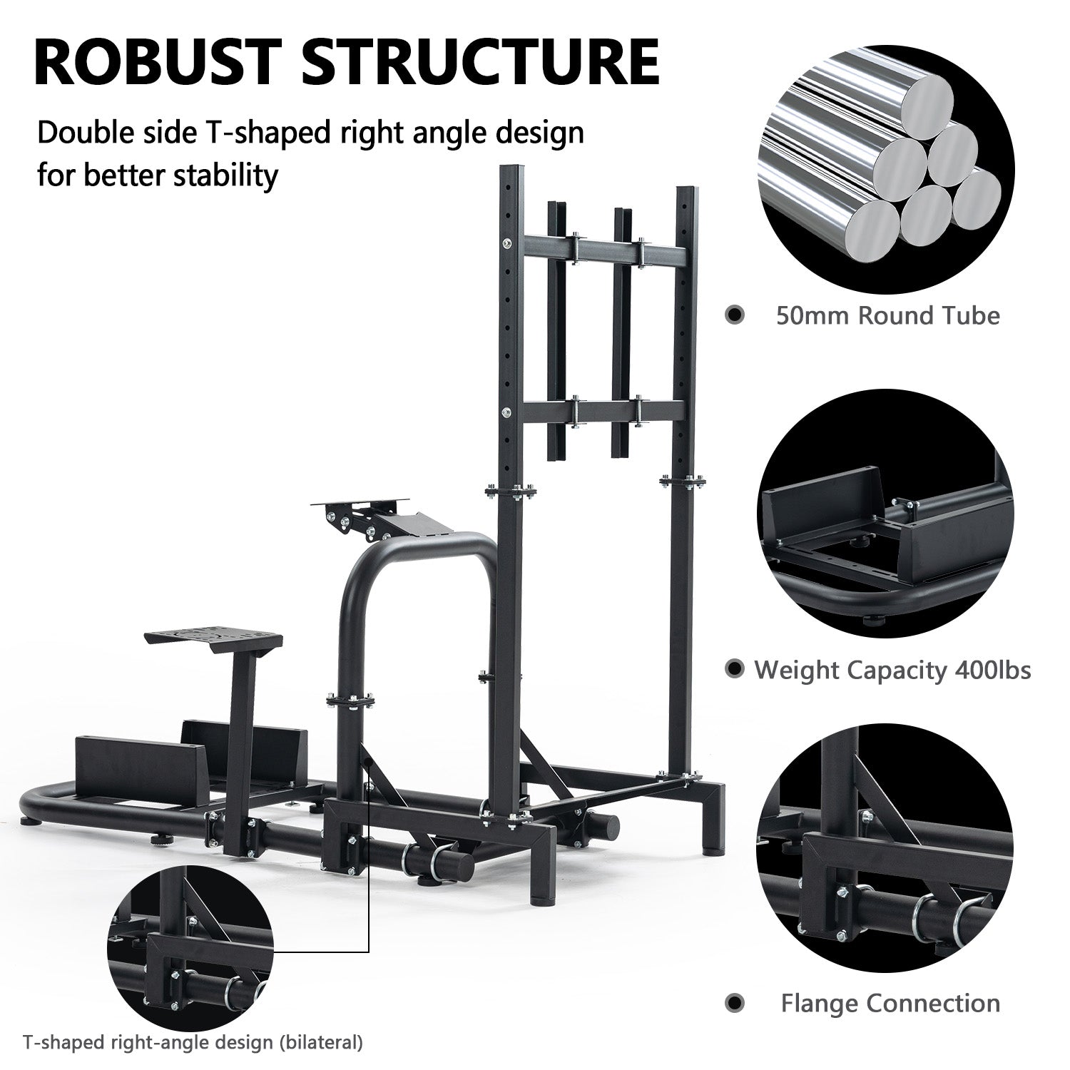 Minneer Racing Sim Cockpit, Wide Compatibility, Fit for Logitech,Thrustmaster, Fanatec G29 G923 T248,  Not Include Steering Wheel,Pedals,Handbrake