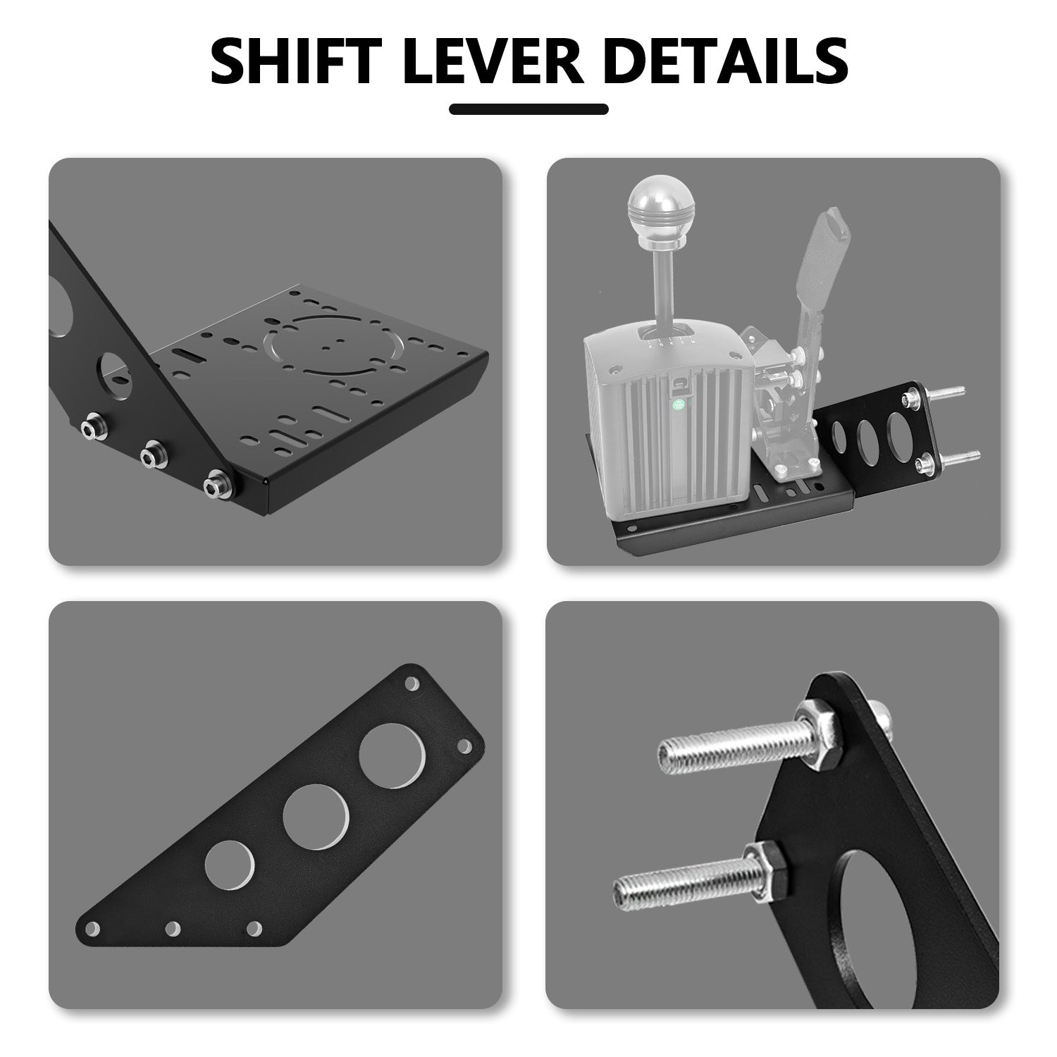 Minneer Upgraded Racing Gear Shift Lever Panel, Adapted to Multiple Games Racing Bracket